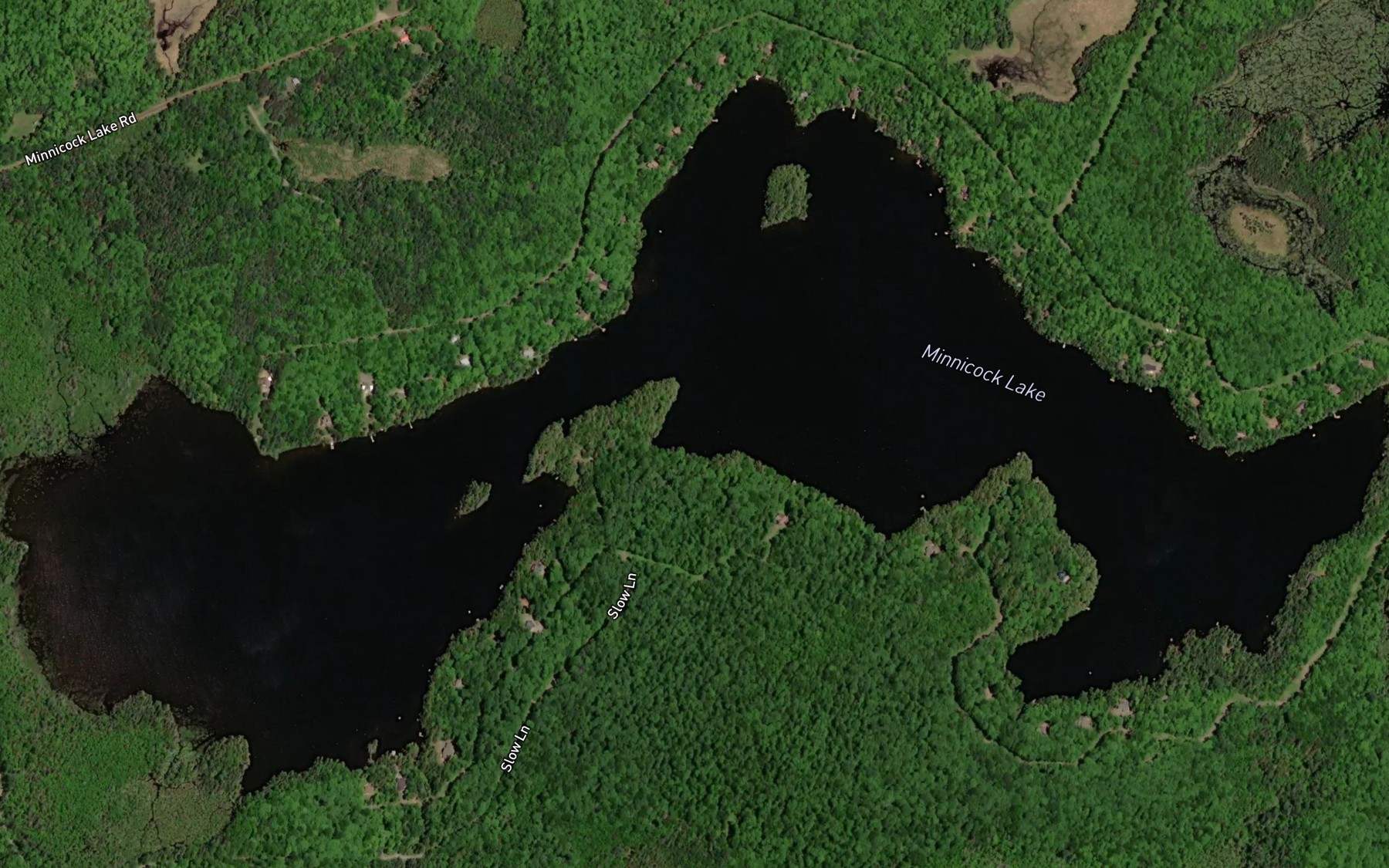 Satellite map of the Minnicock Lake