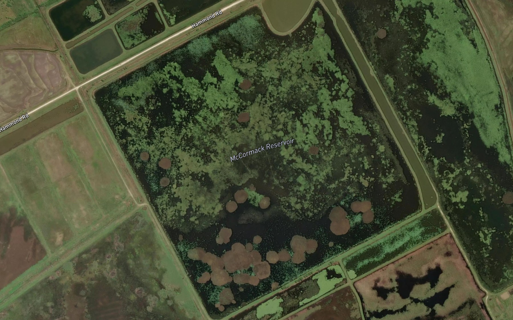 Satellite map of the McCormack Reservoir