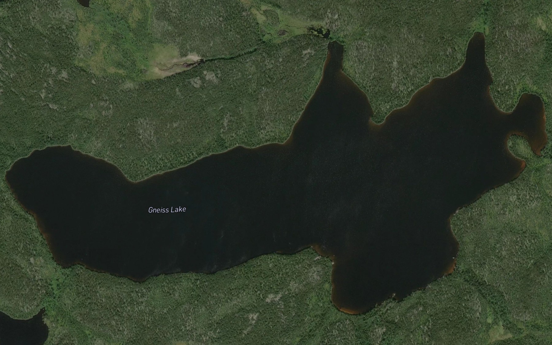 Satellite map of the Gneiss Lake