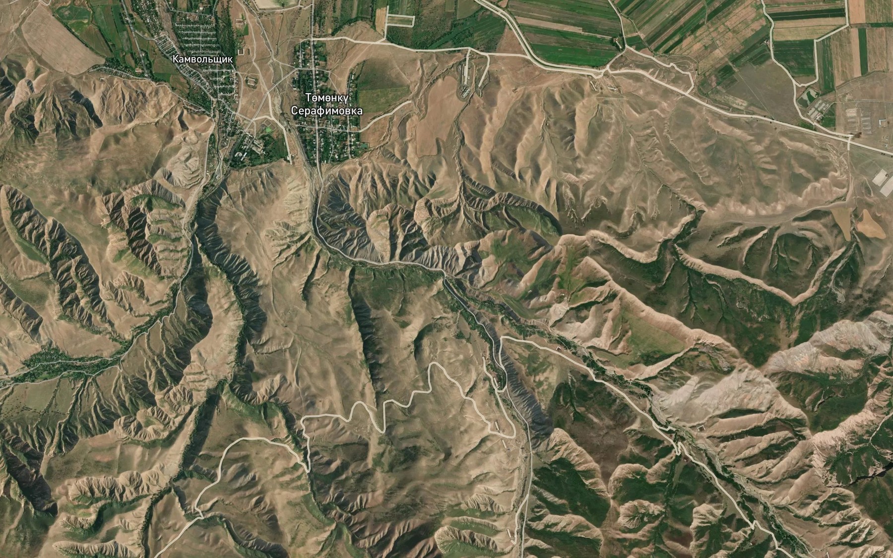 Satellite map of the Ruchey Ysyk-Ata