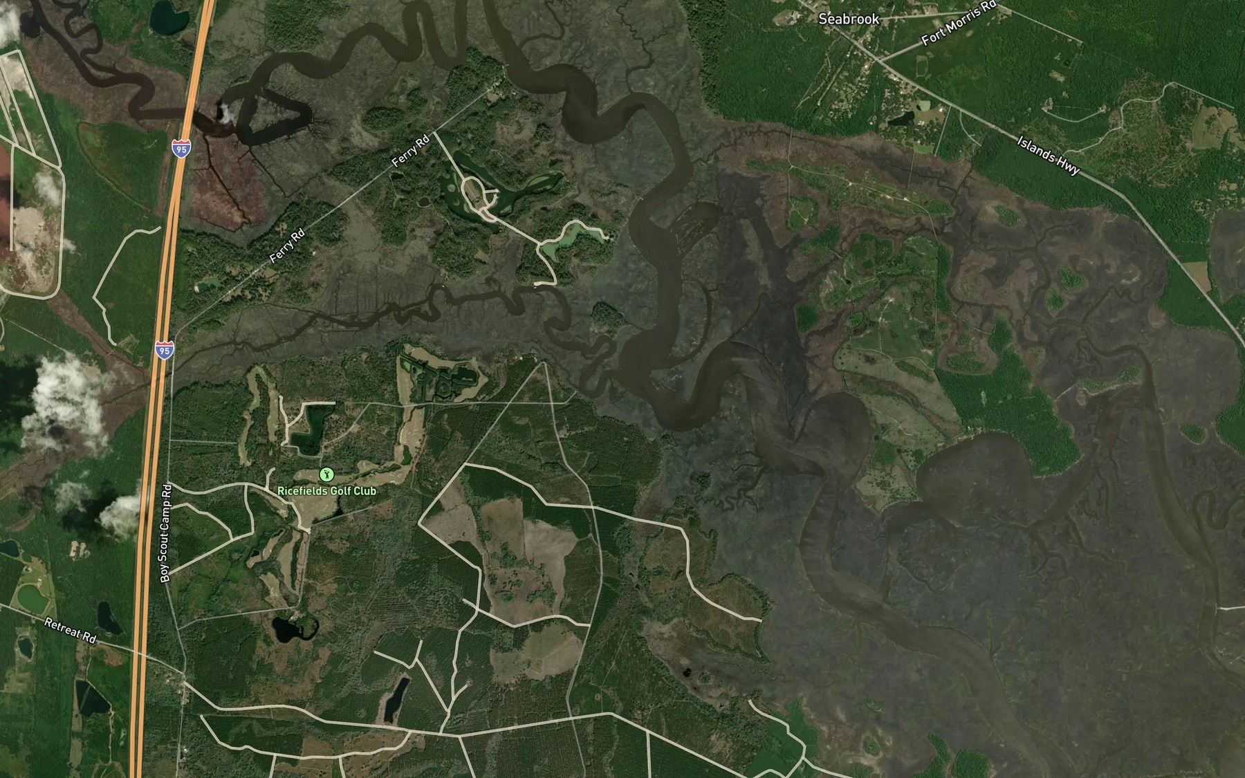 Satellite map of the Payne Creek