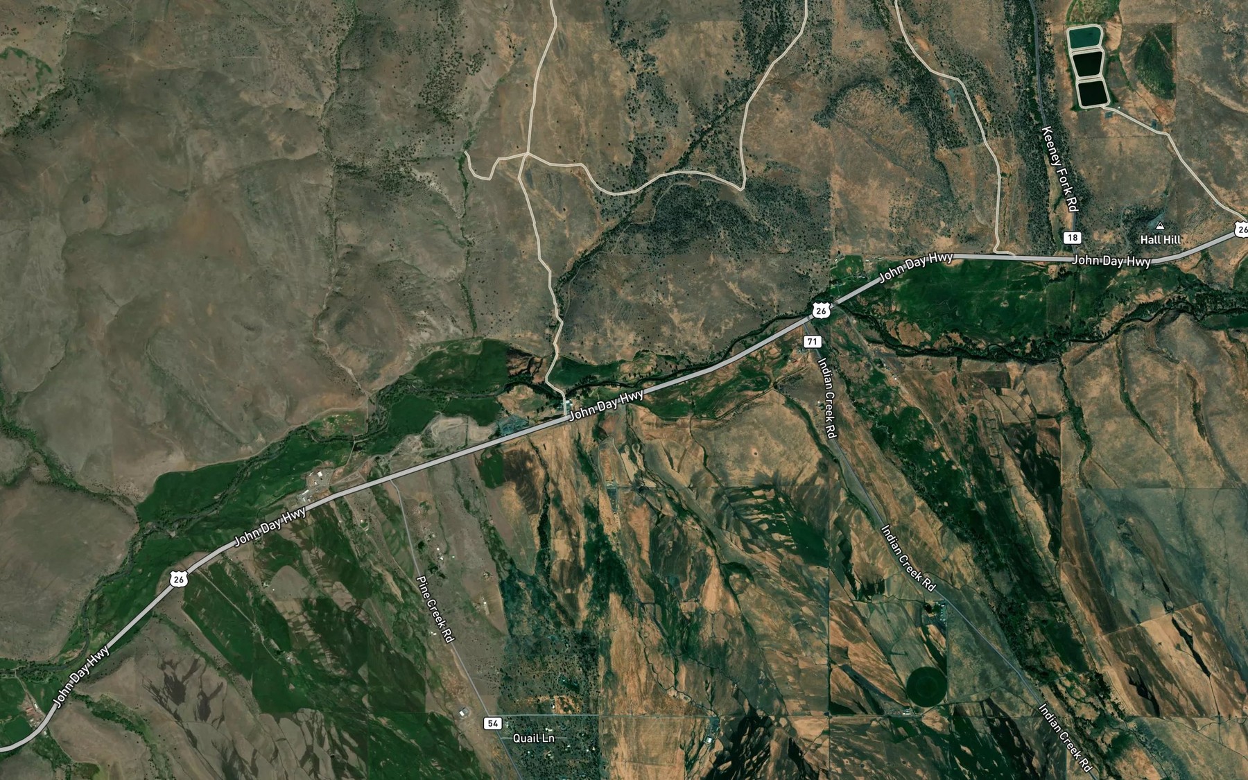 Satellite map of the Fisk Creek