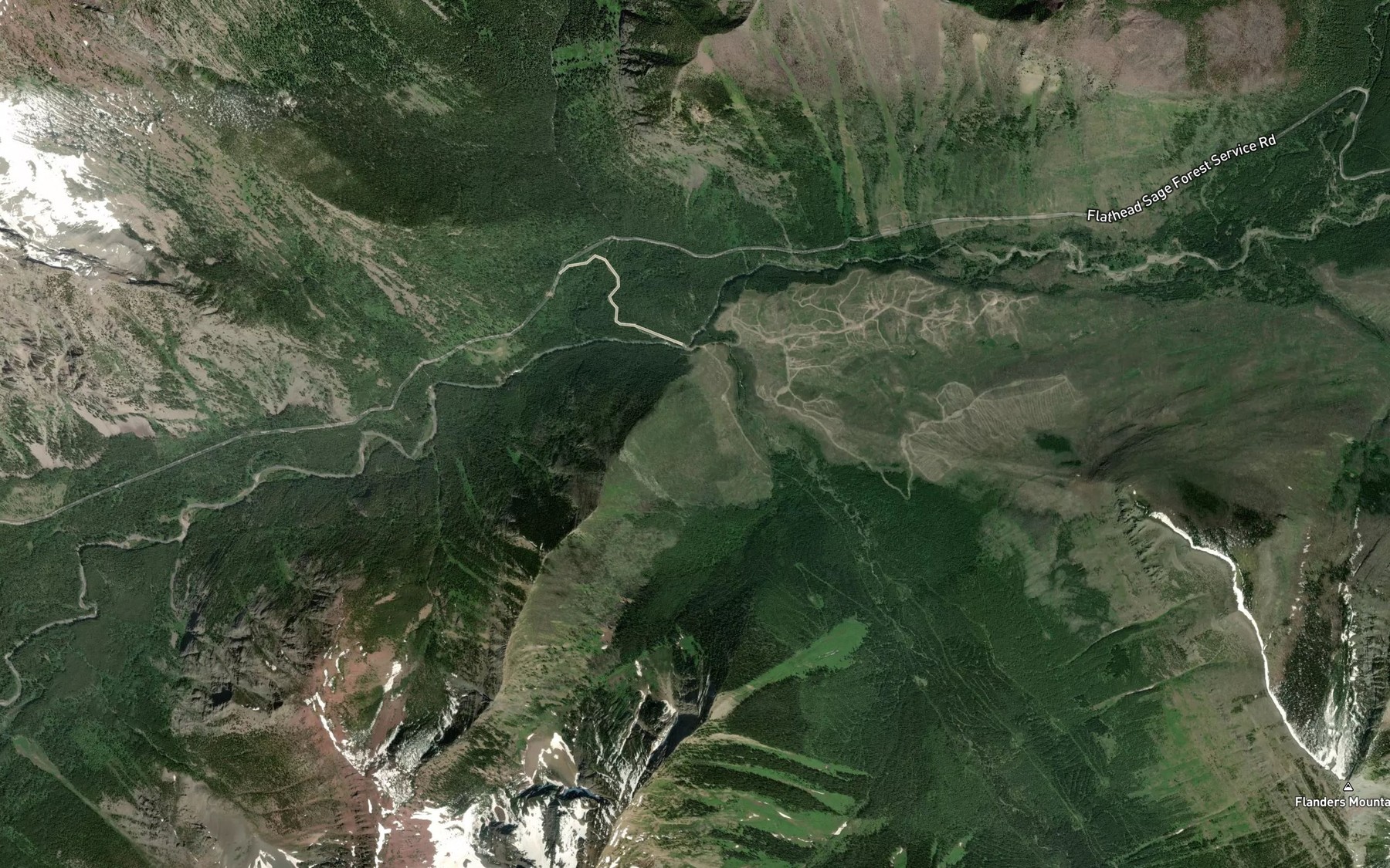 Satellite map of the Ruby Creek