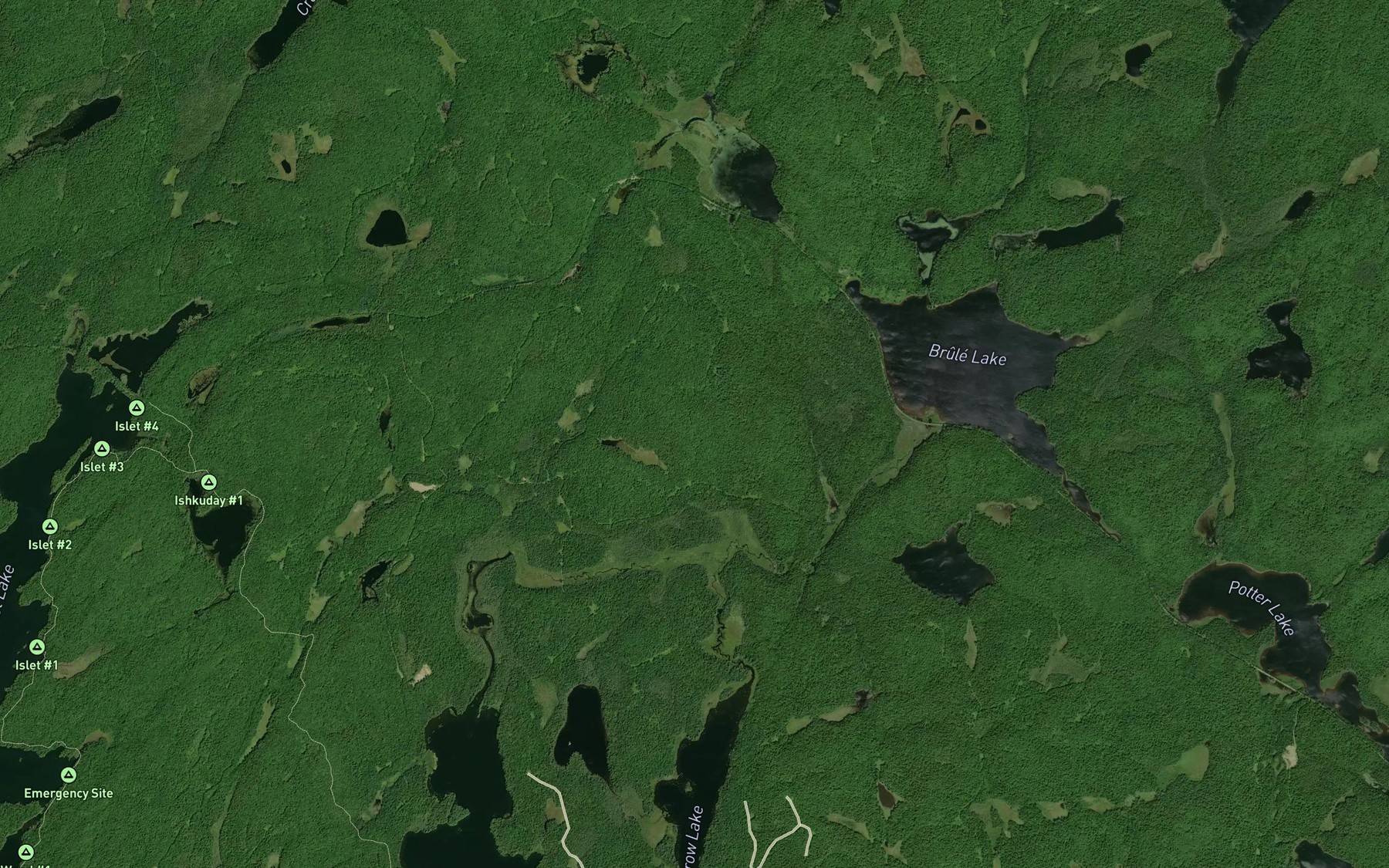 Satellite map of the Brown Creek