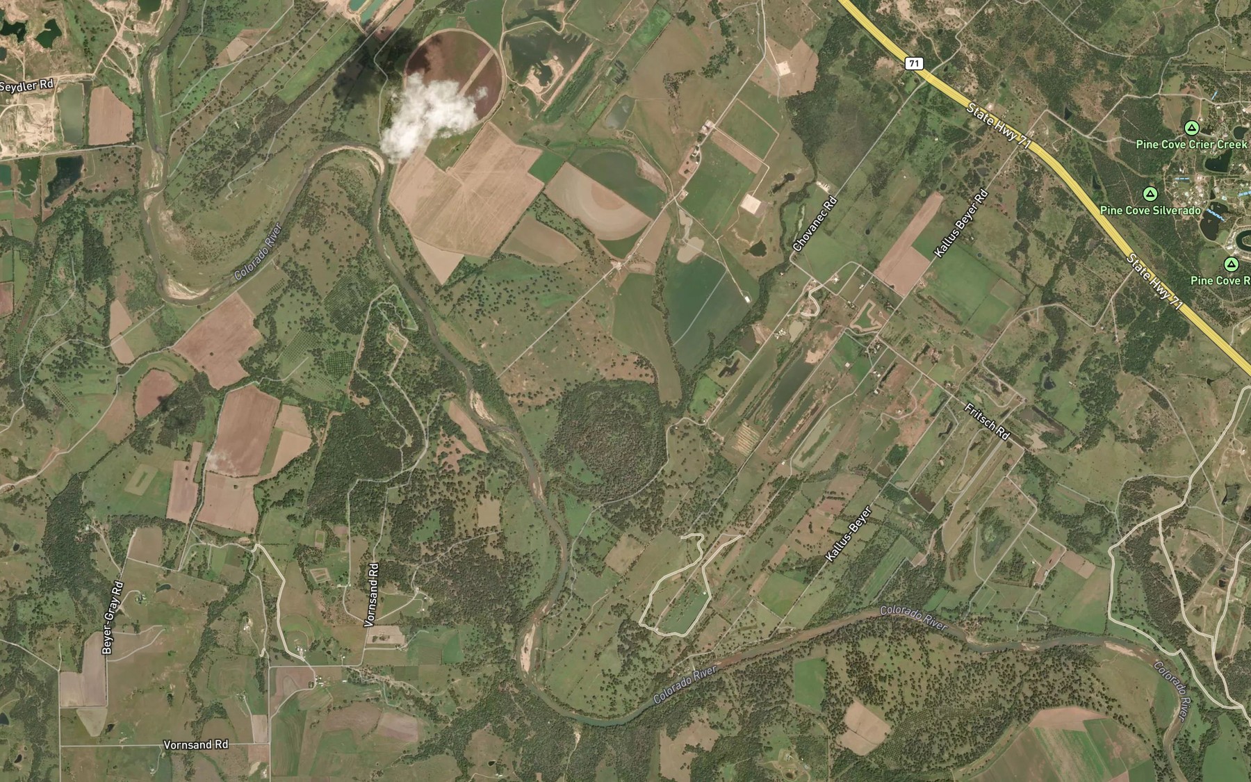 Satellite map of the Horseshoe Bend