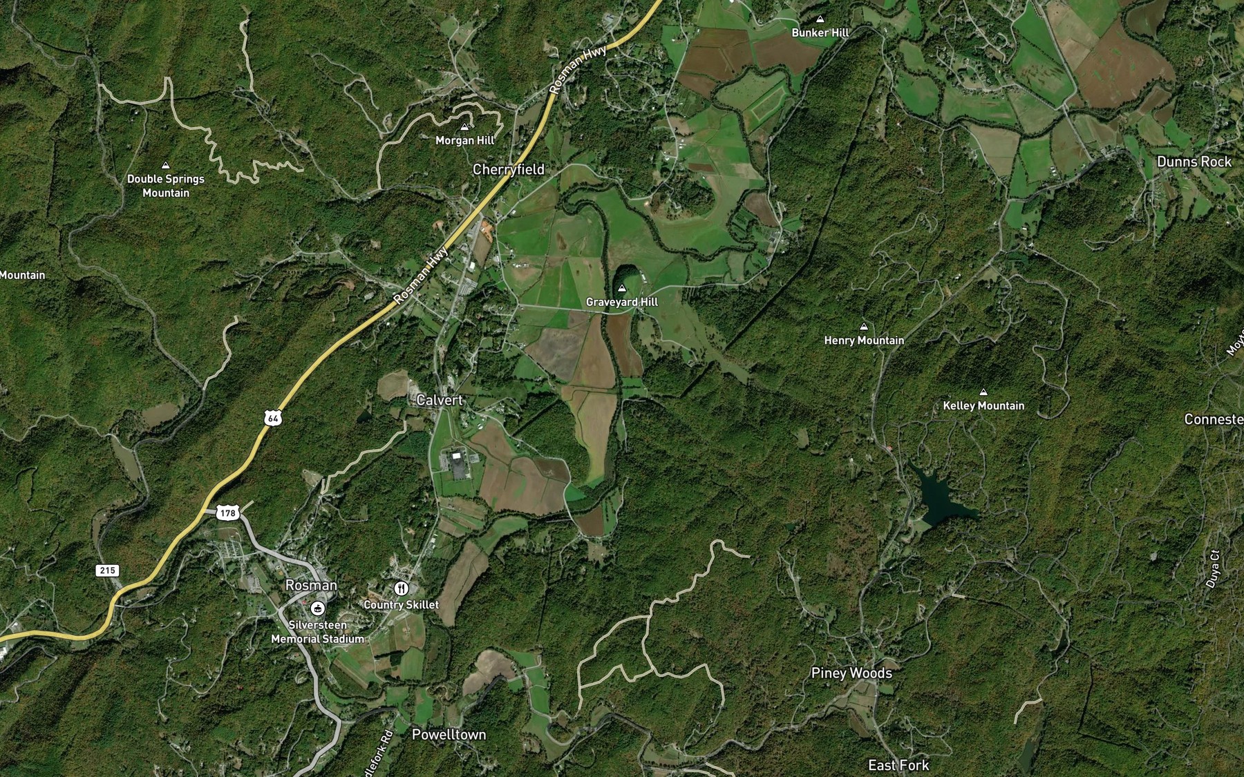 Satellite map of the Mill Creek