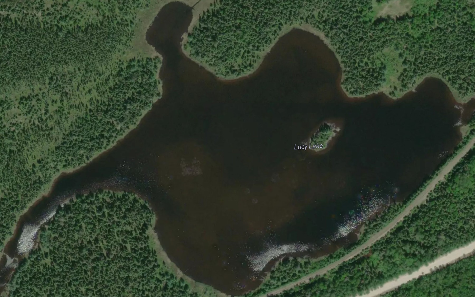 Satellite map of the Lucy Lake