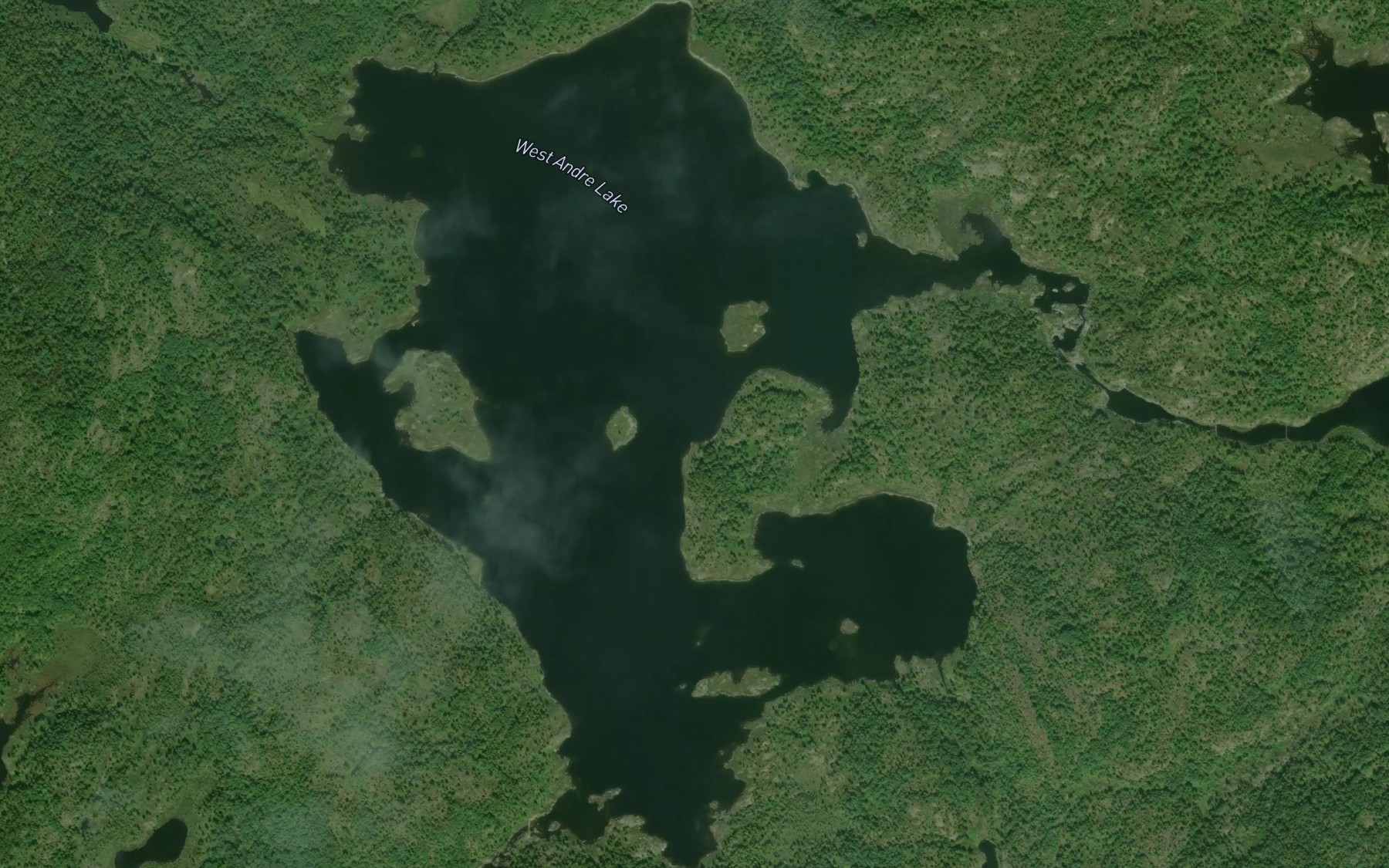 Satellite map of the West Andre Lake
