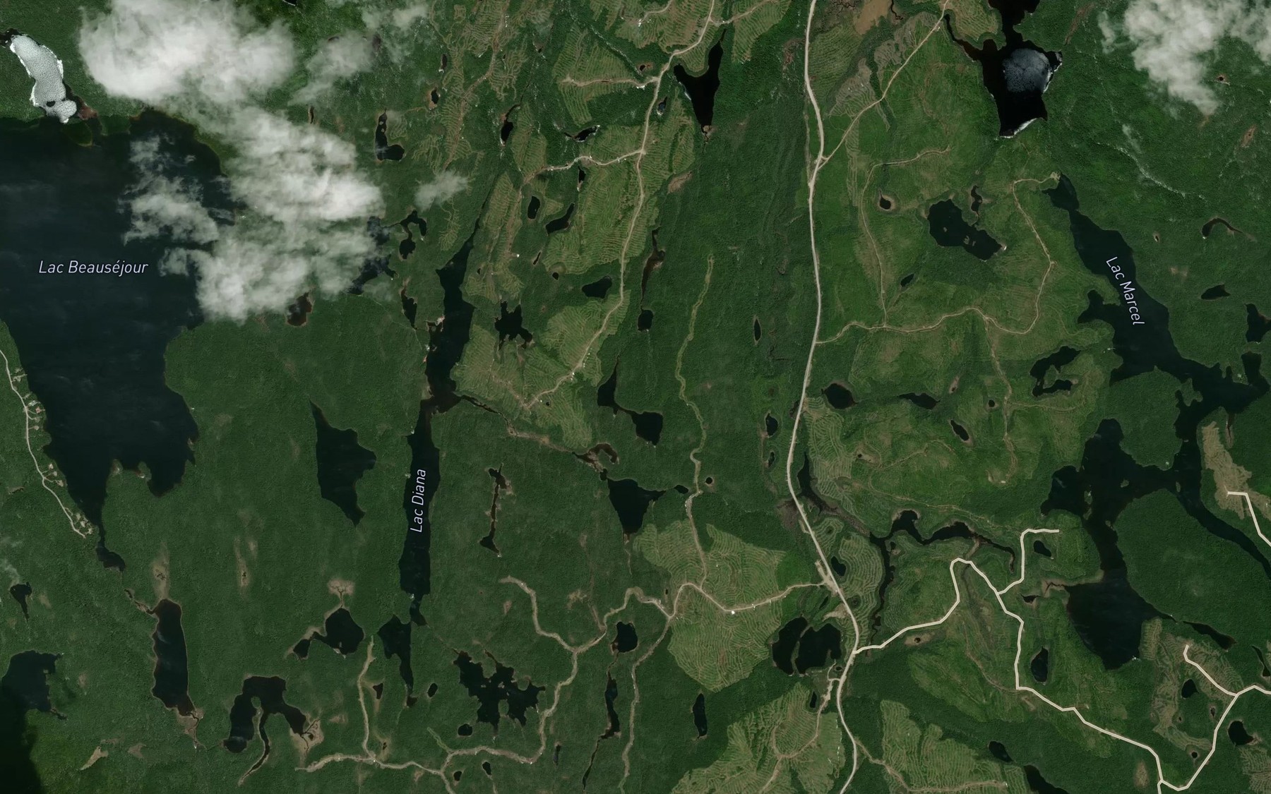 Satellite map of the Lac des Larrons