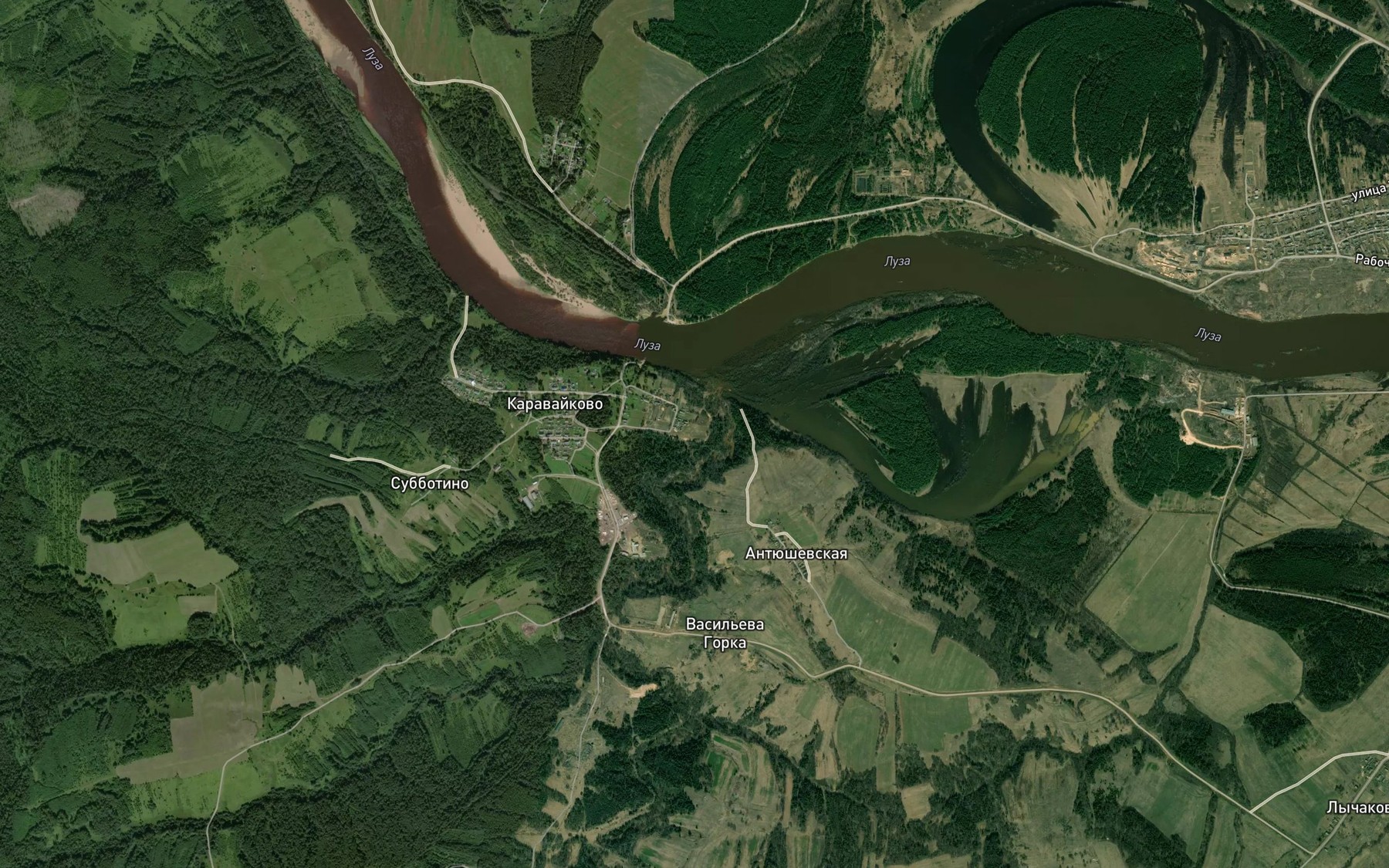 Satellite map of the Paluy
