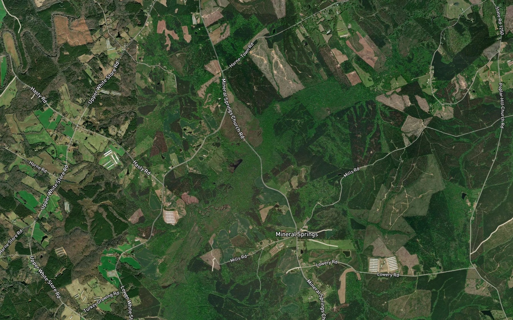 Satellite map of the Kelly Branch