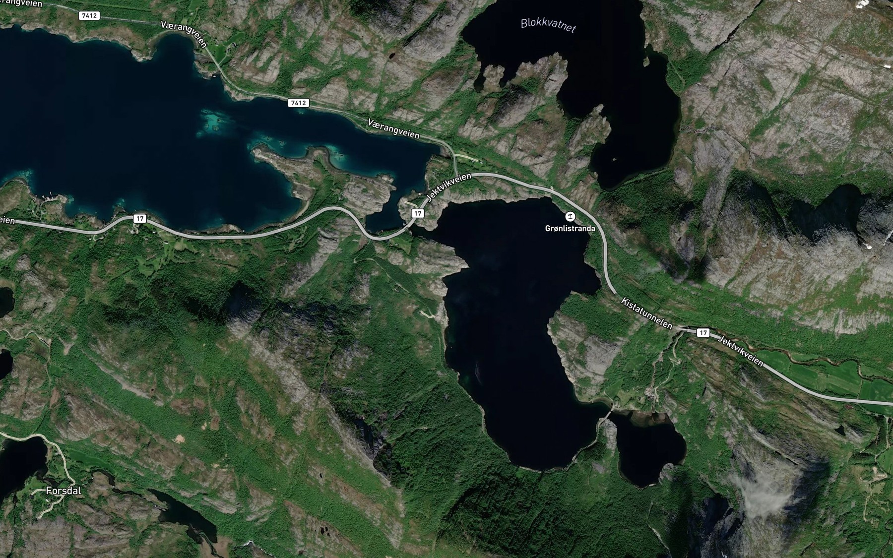 Satellite map of the Kvernvika
