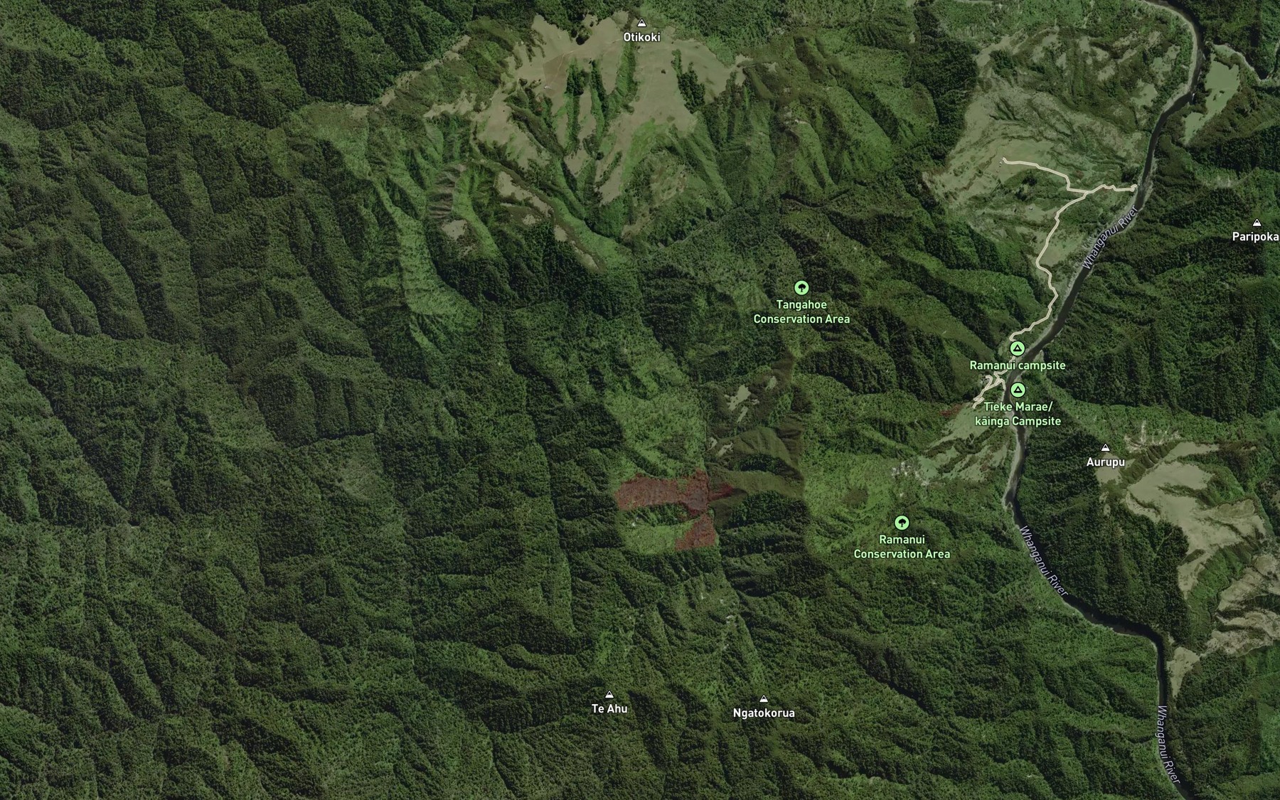 Satellite map of the Waipuahu Stream