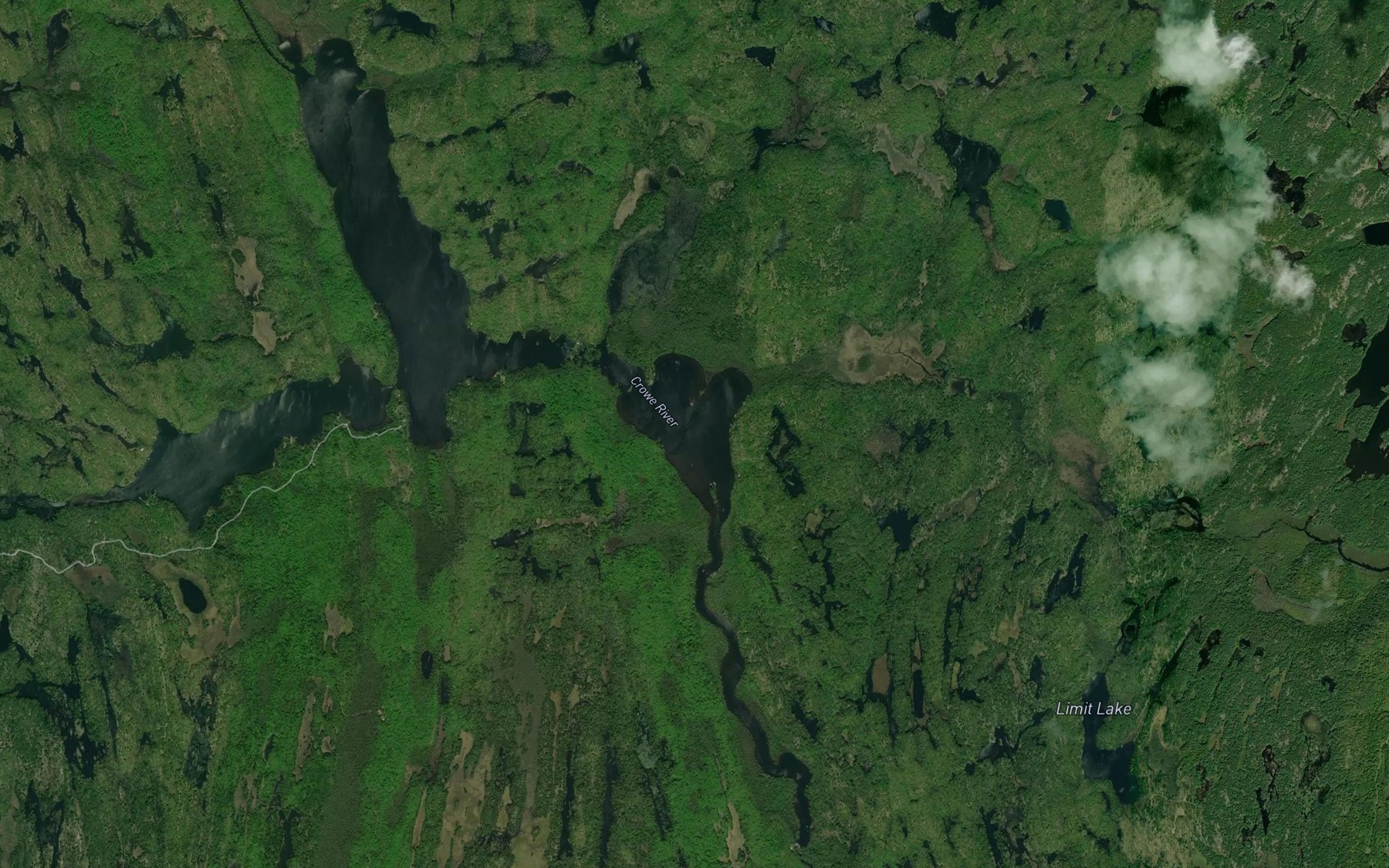 Satellite map of the Whetstone Lake