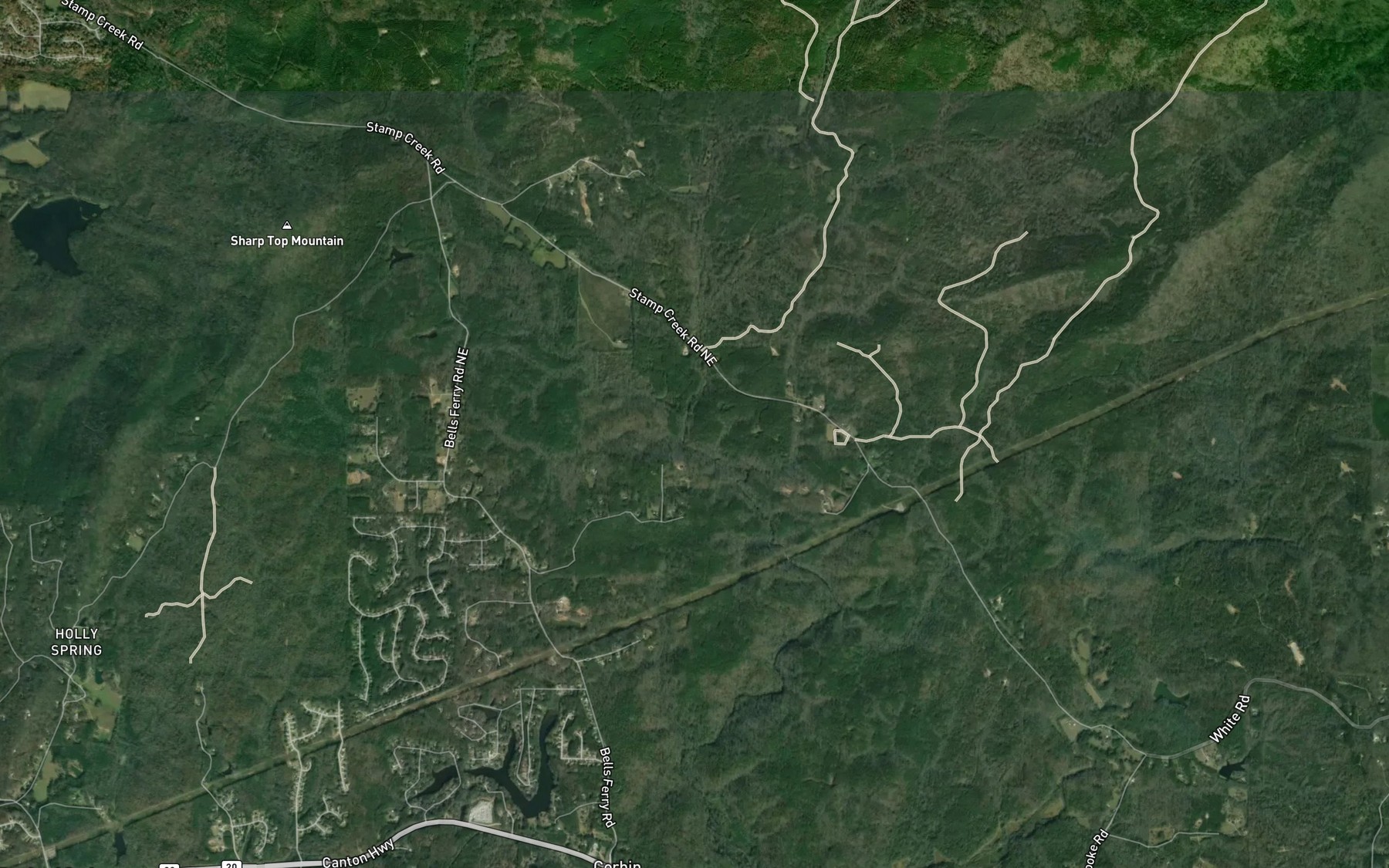 Satellite map of the Pole Bridge Branch