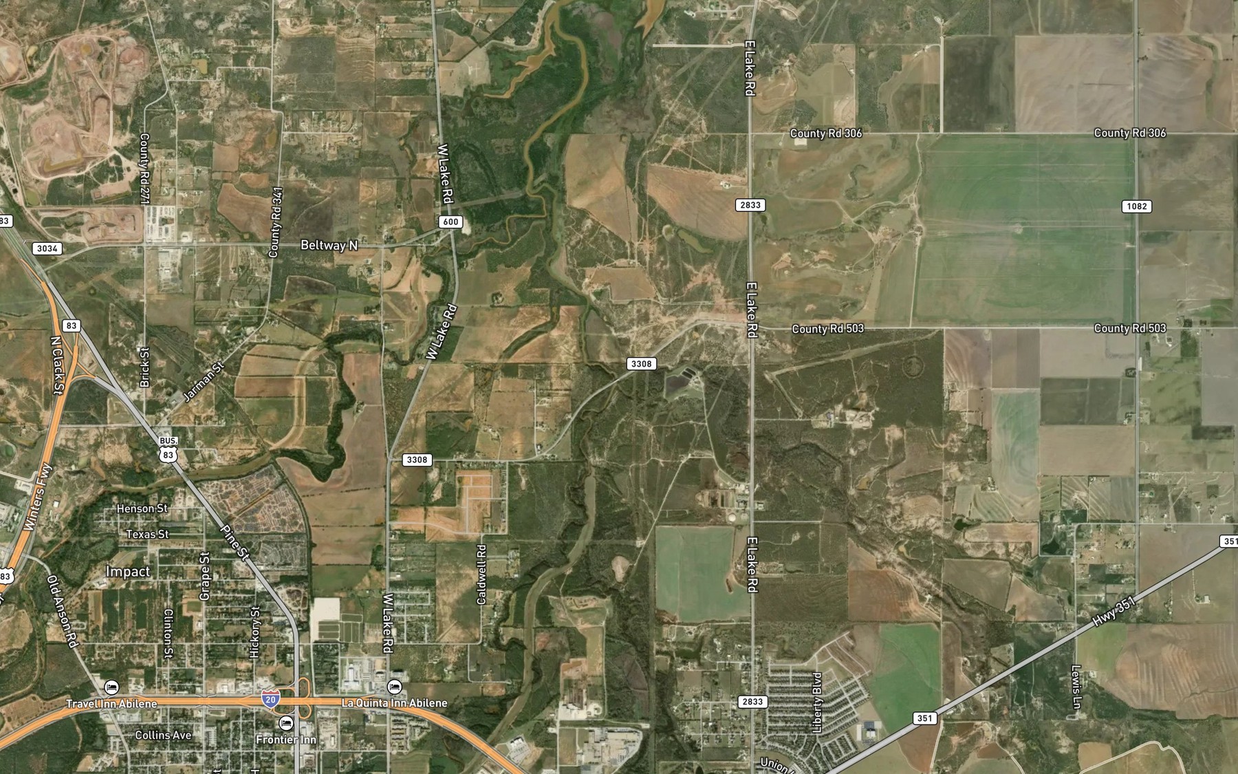 Satellite map of the Buck Creek