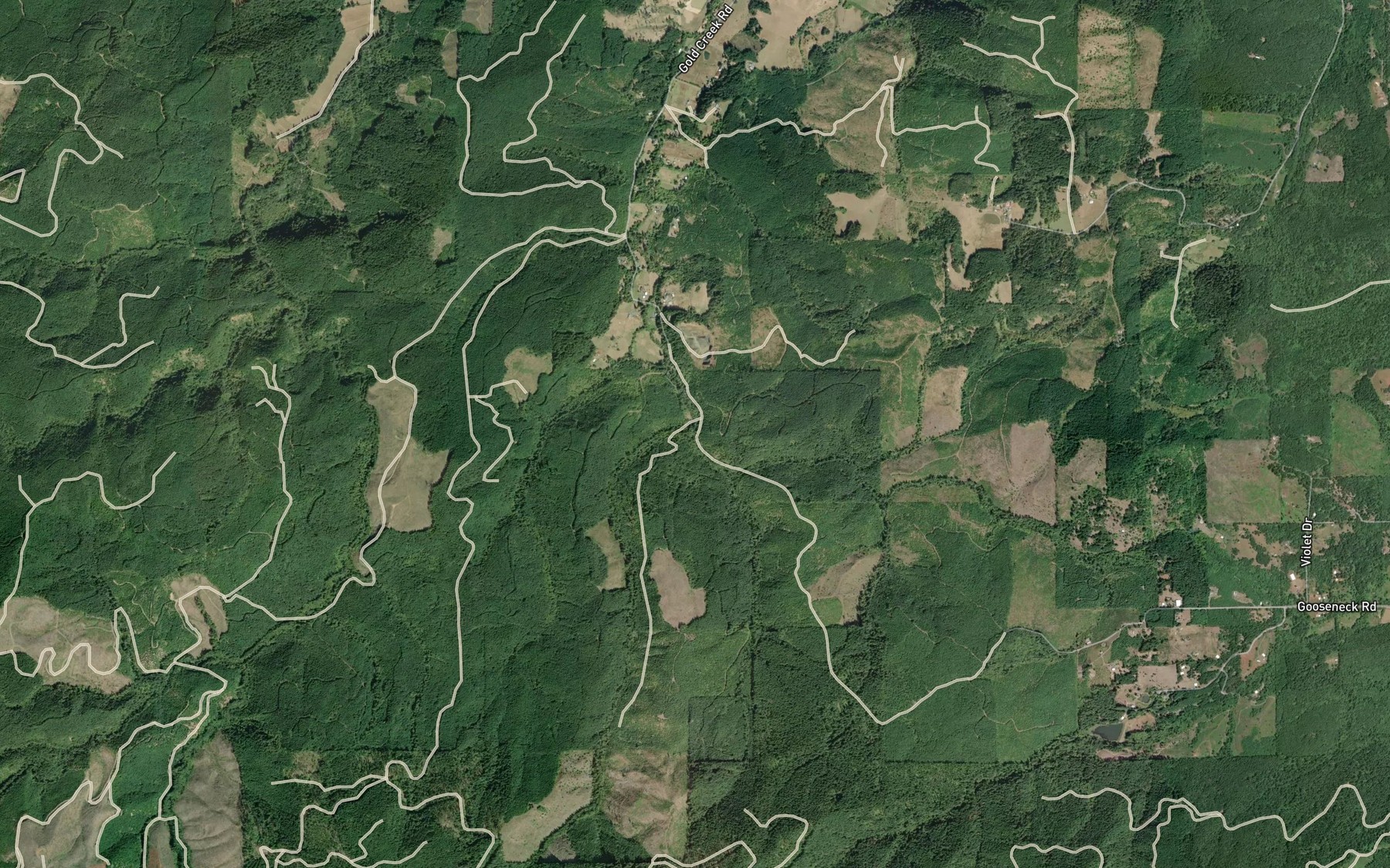 Satellite map of the Lafollett Creek