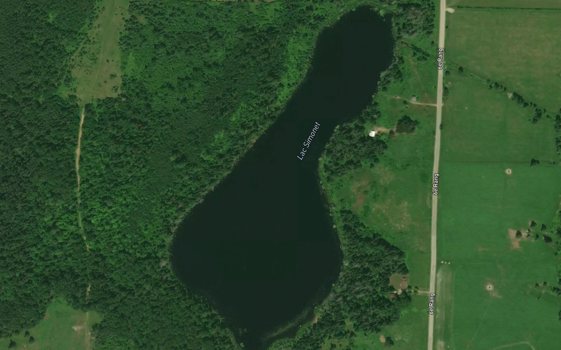 Satellite map of the Lac Simonet