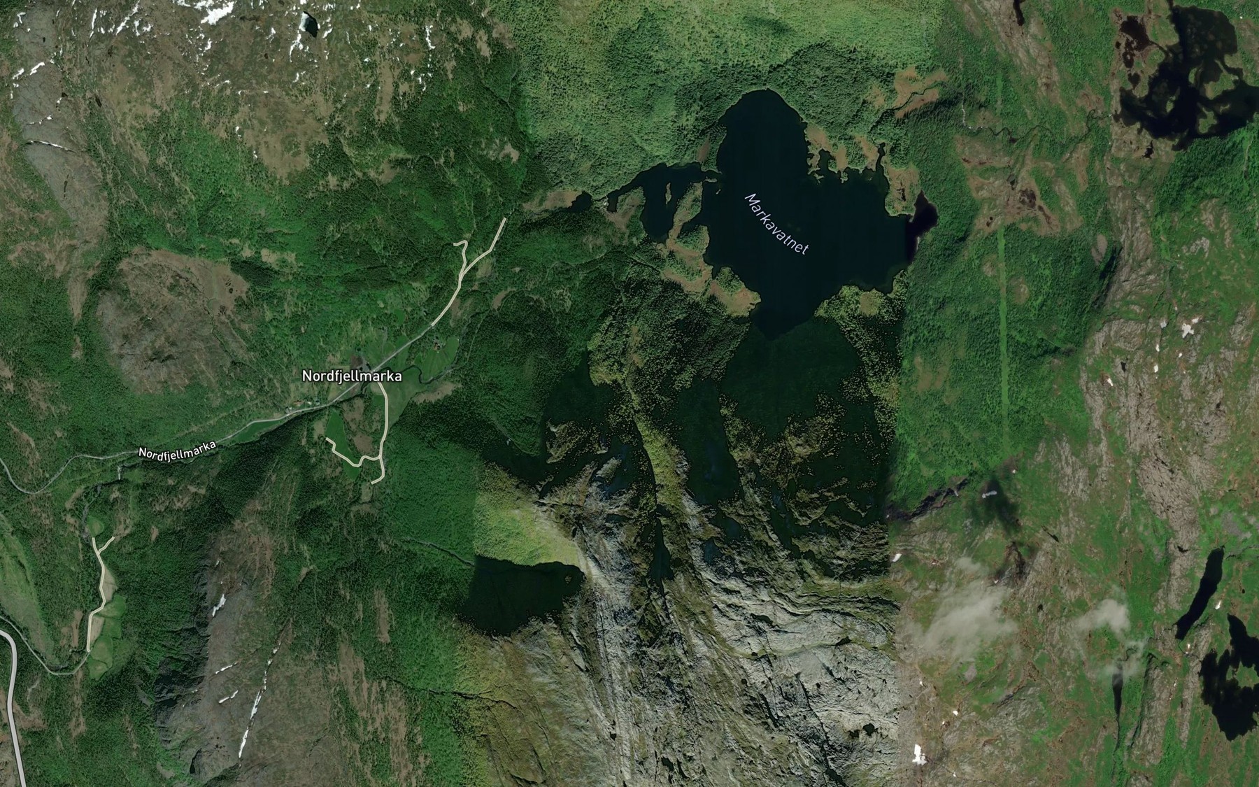 Satellite map of the Skalhaugbekken