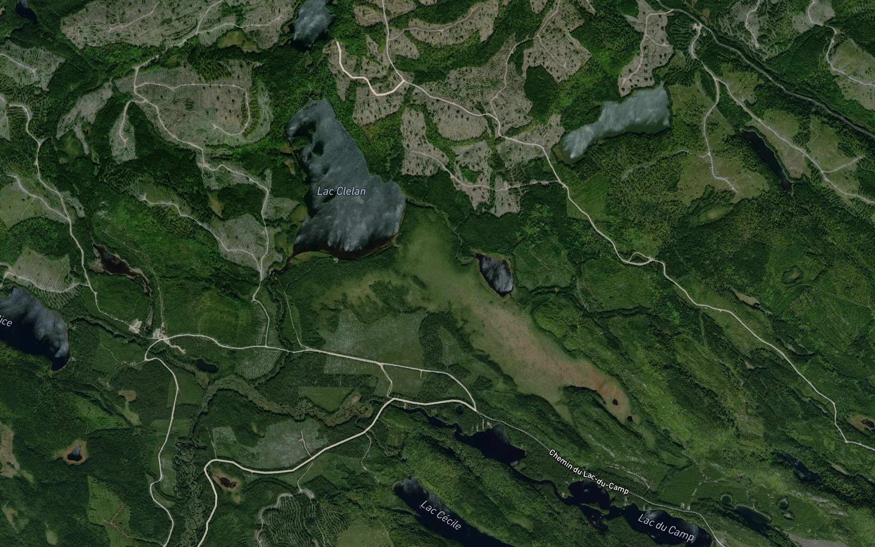 Satellite map of the Etang Morin