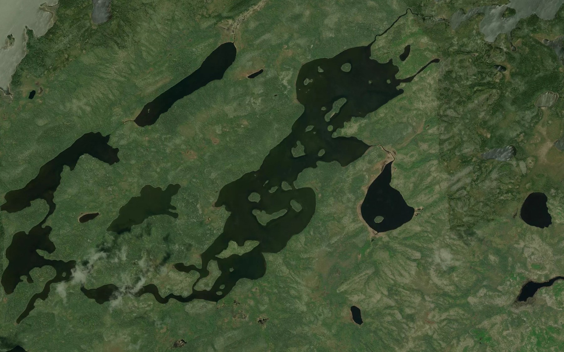 Satellite map of the Bostwick Lake