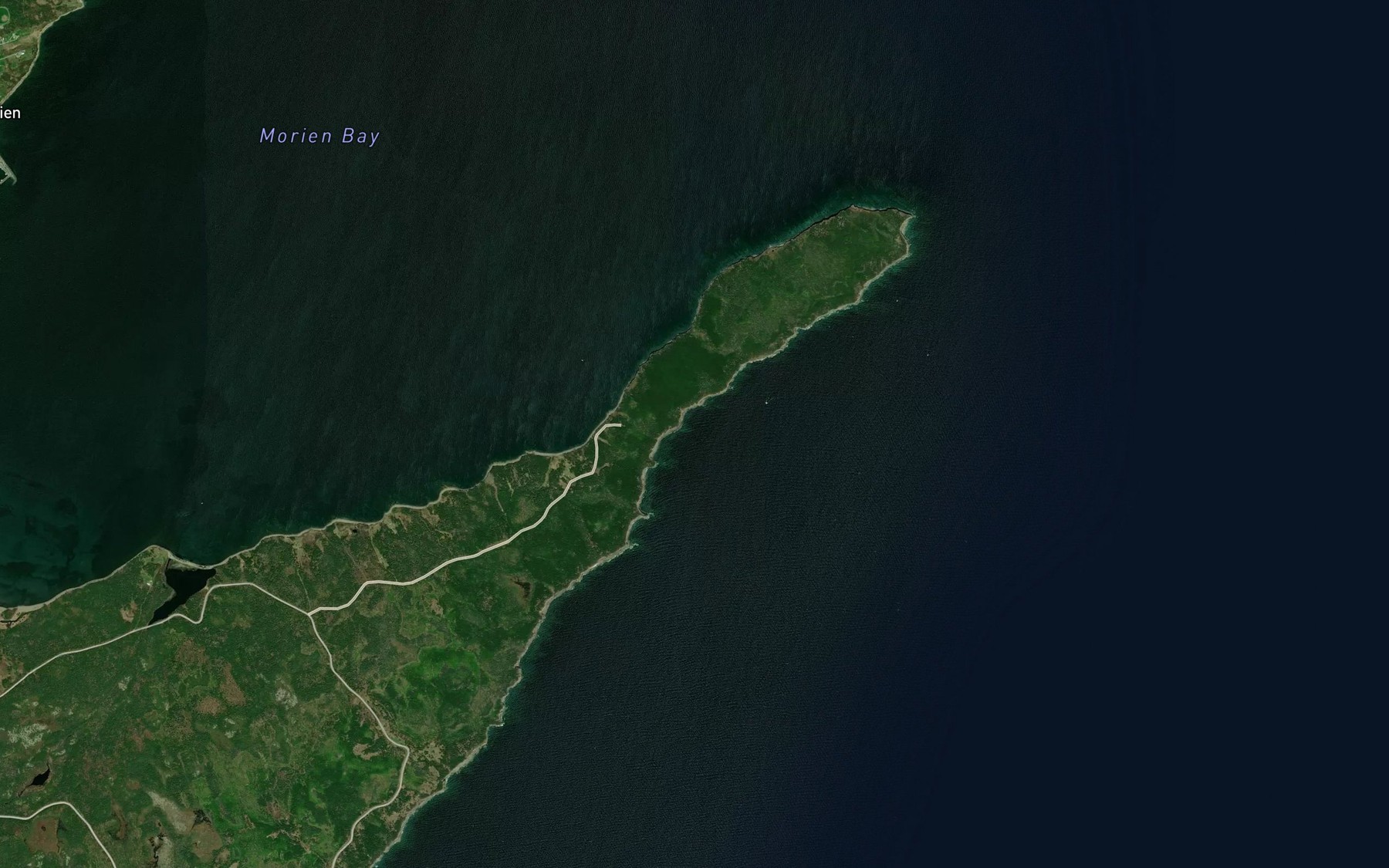 Satellite map of the Baird Cove