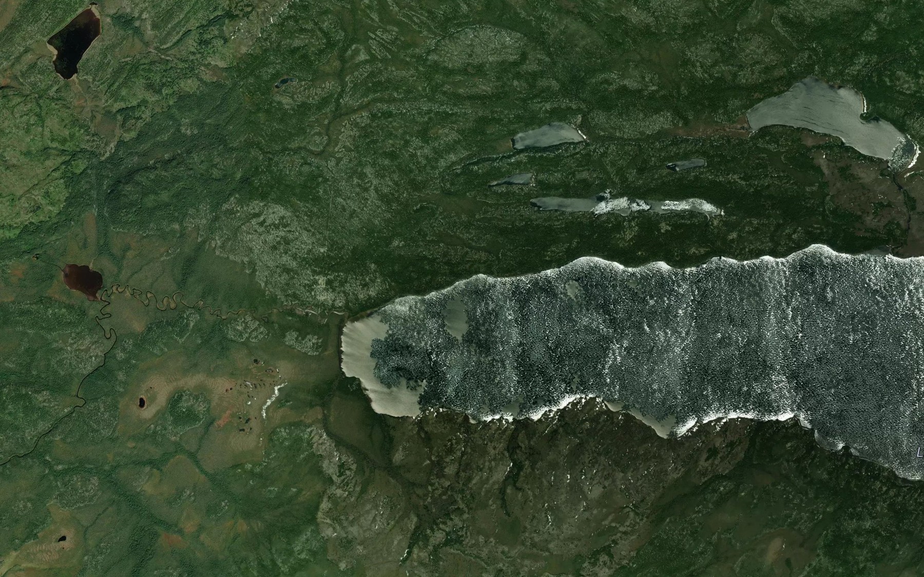 Satellite map of the Ruisseau Waskahikanu