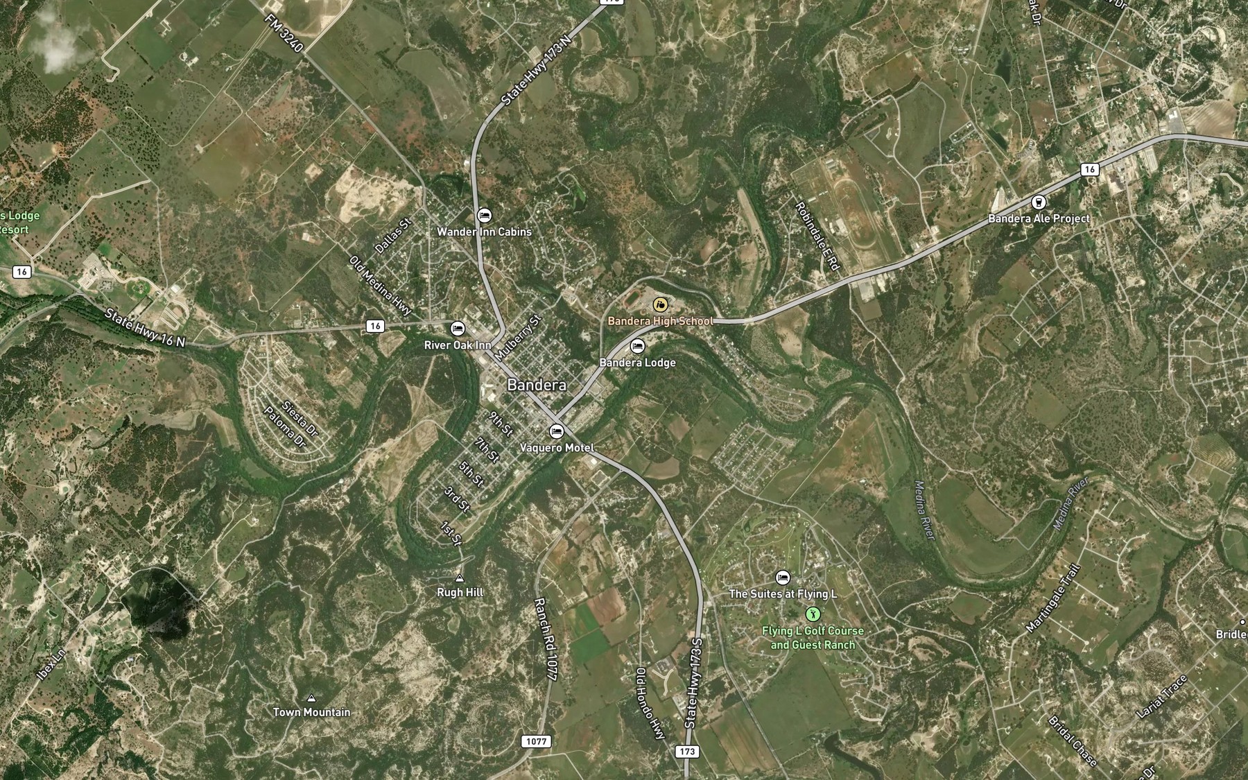 Satellite map of the Mud Creek