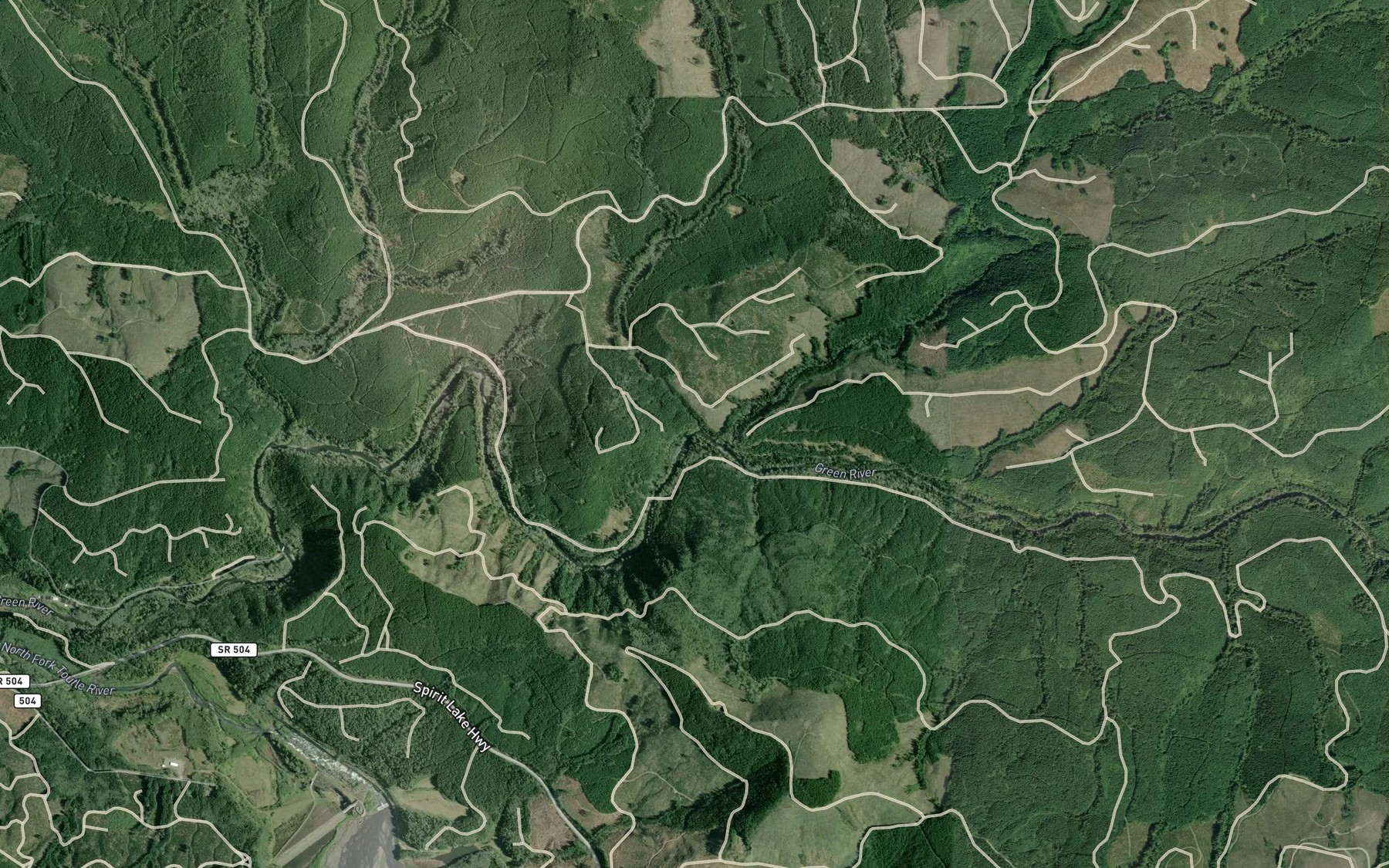 Satellite map of the Jim Creek