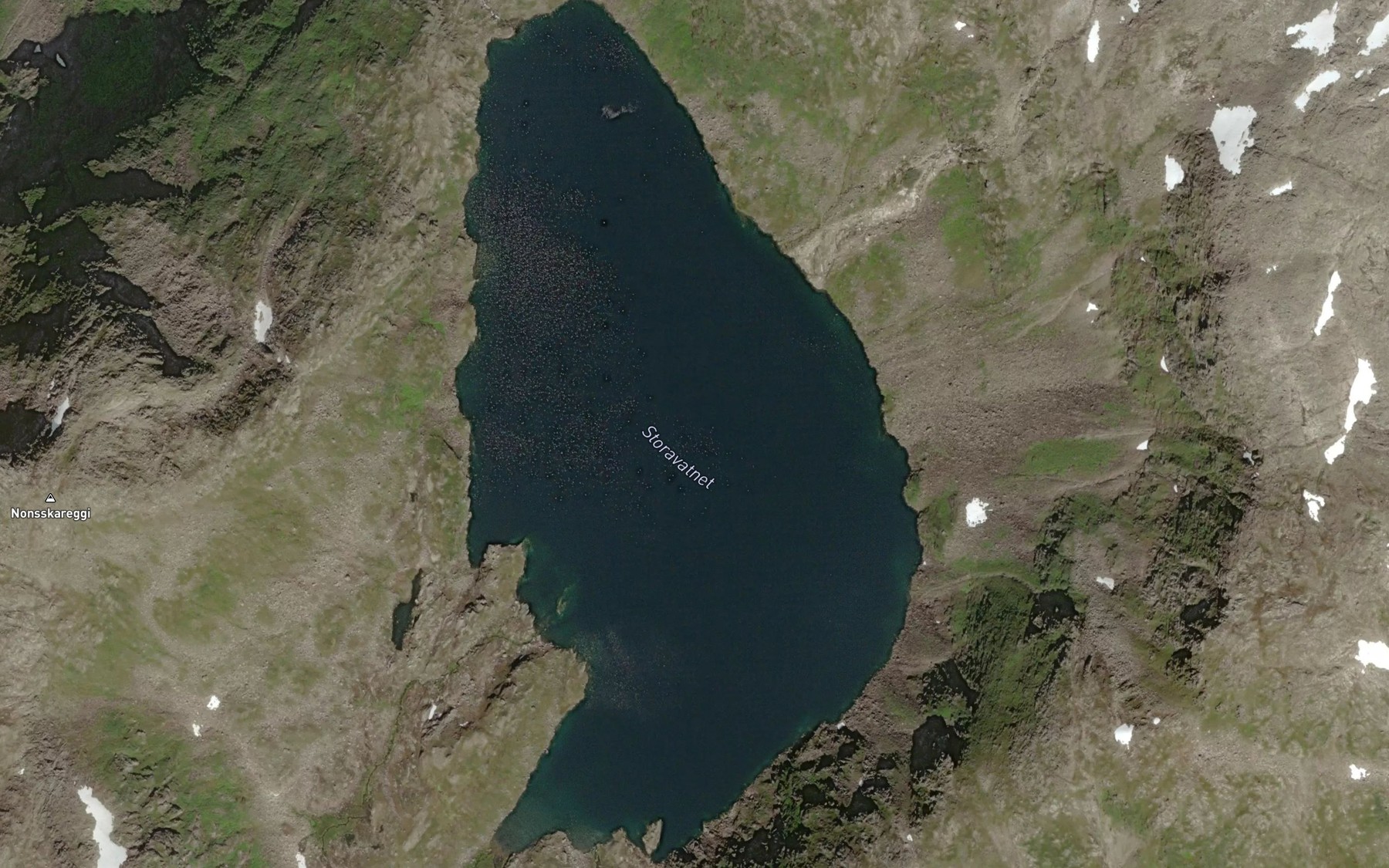 Satellite map of the Storavatnet
