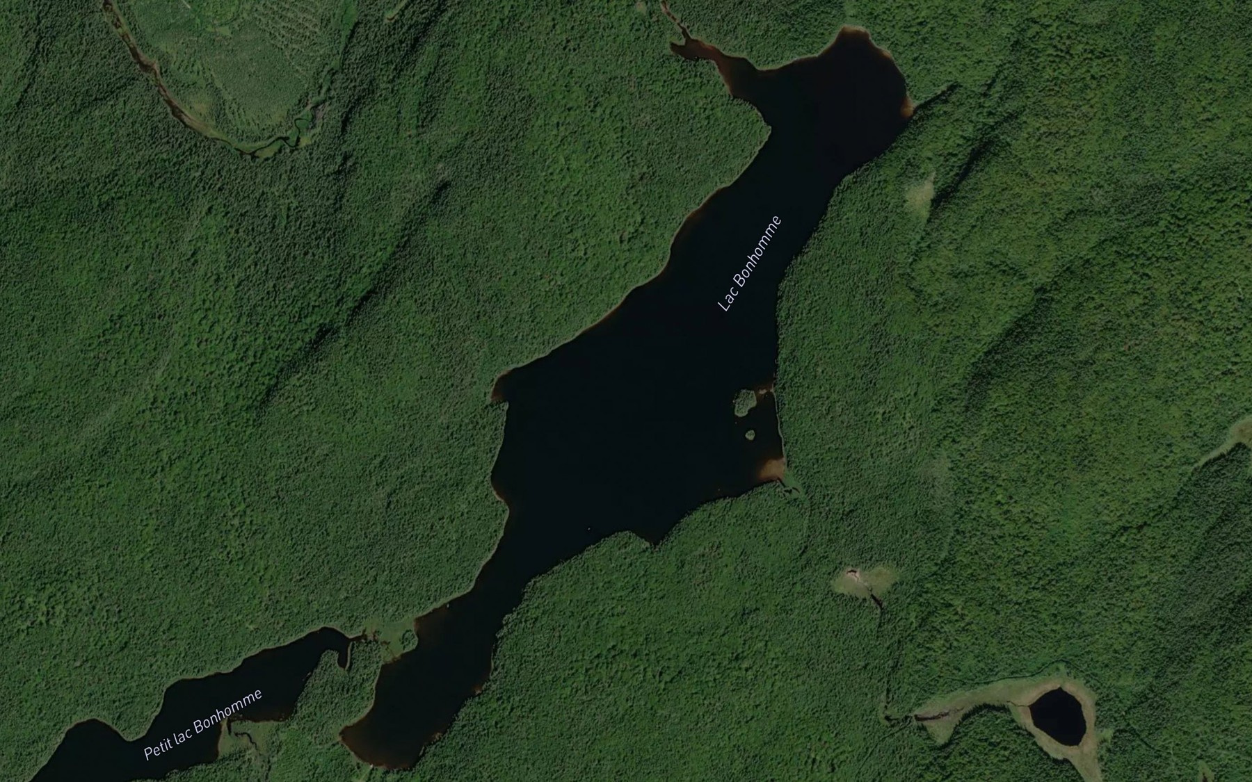 Satellite map of the Lac Bonhomme