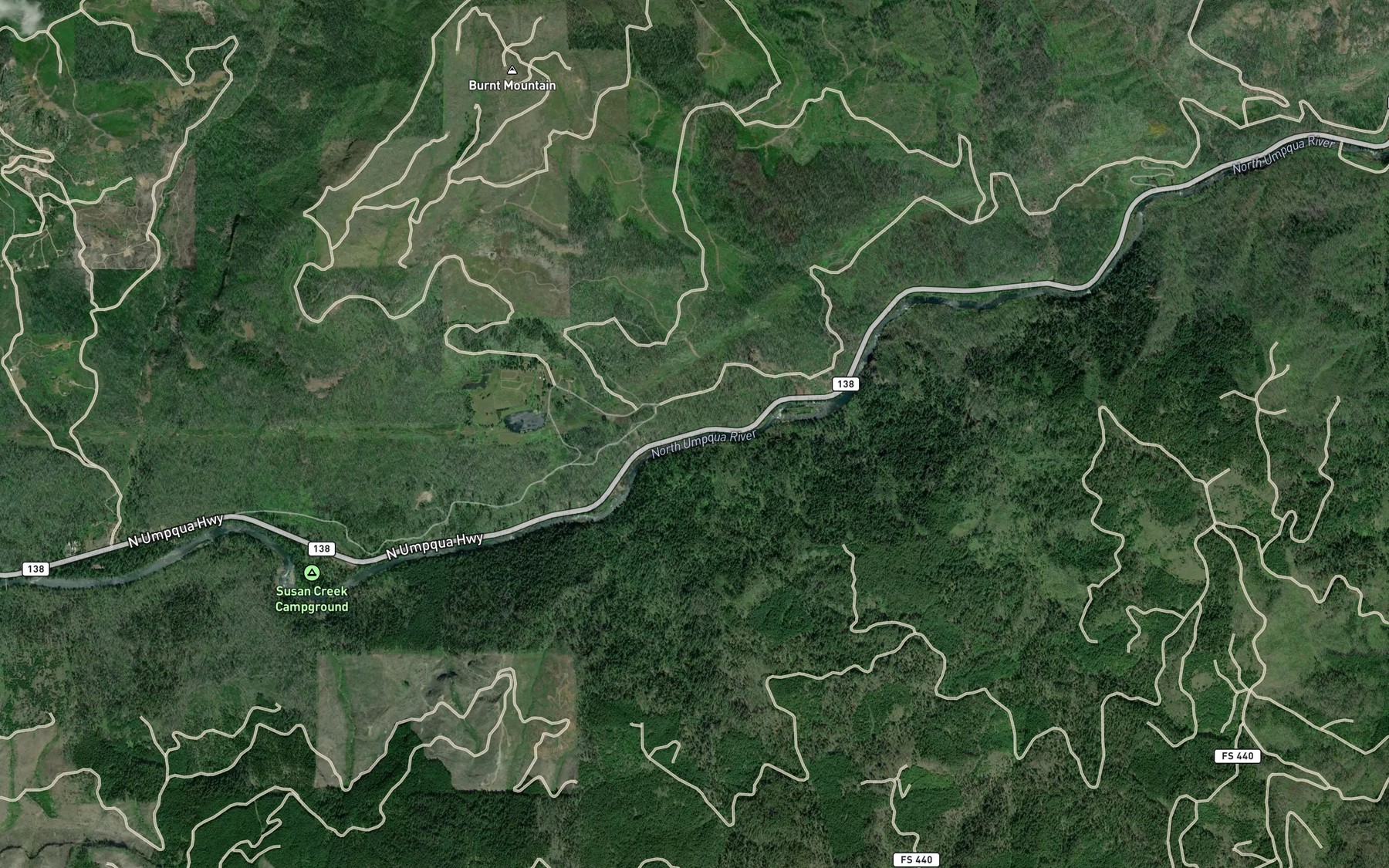 Satellite map of the Swamp Creek