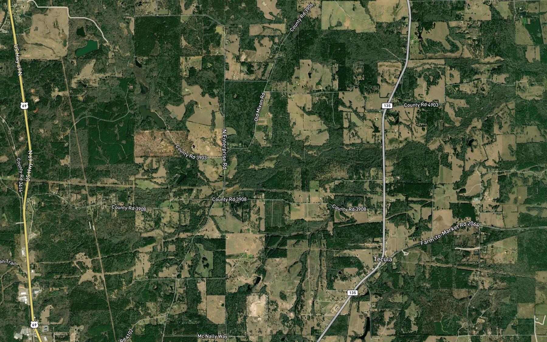 Satellite map of the Hetty Branch