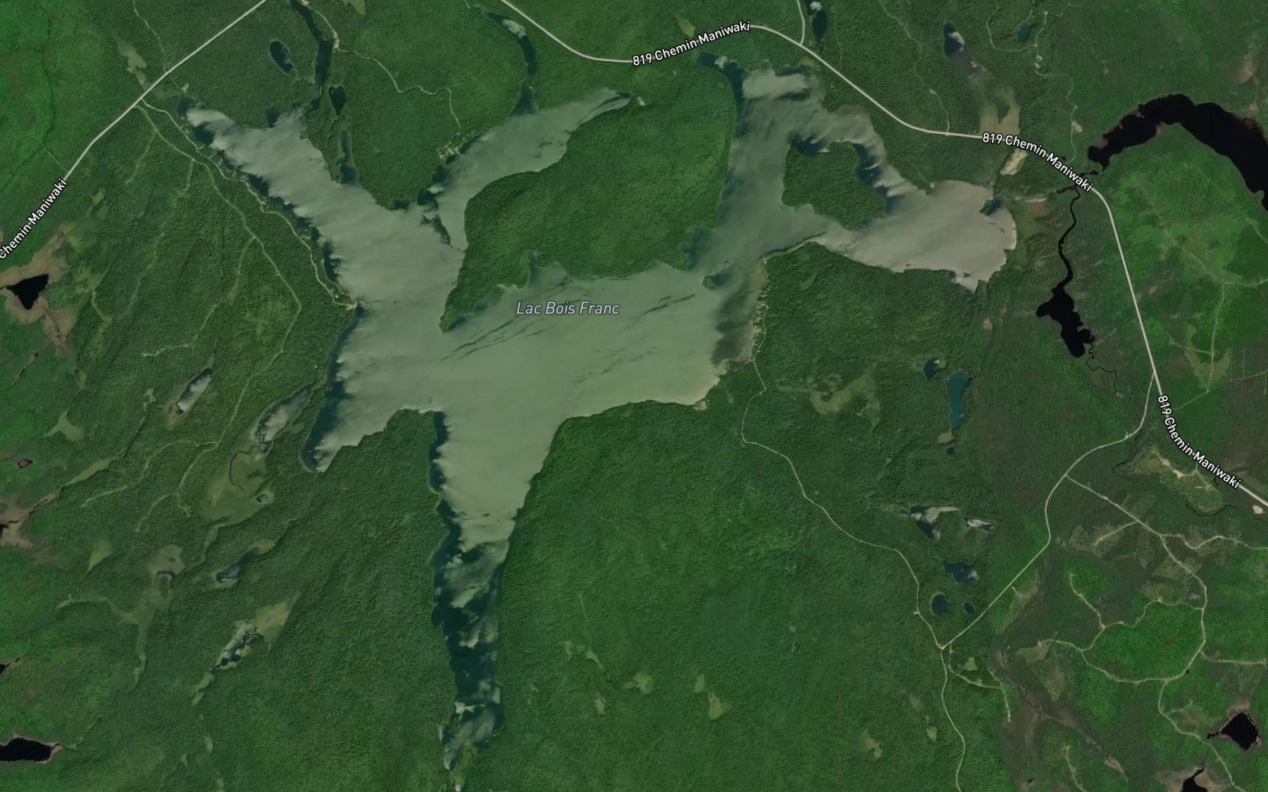 Satellite map of the Lac Bois Franc