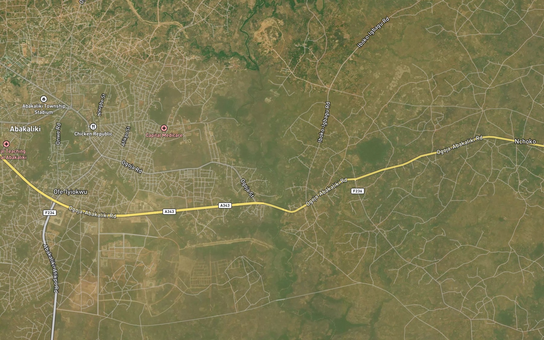 Satellite map of the Achi