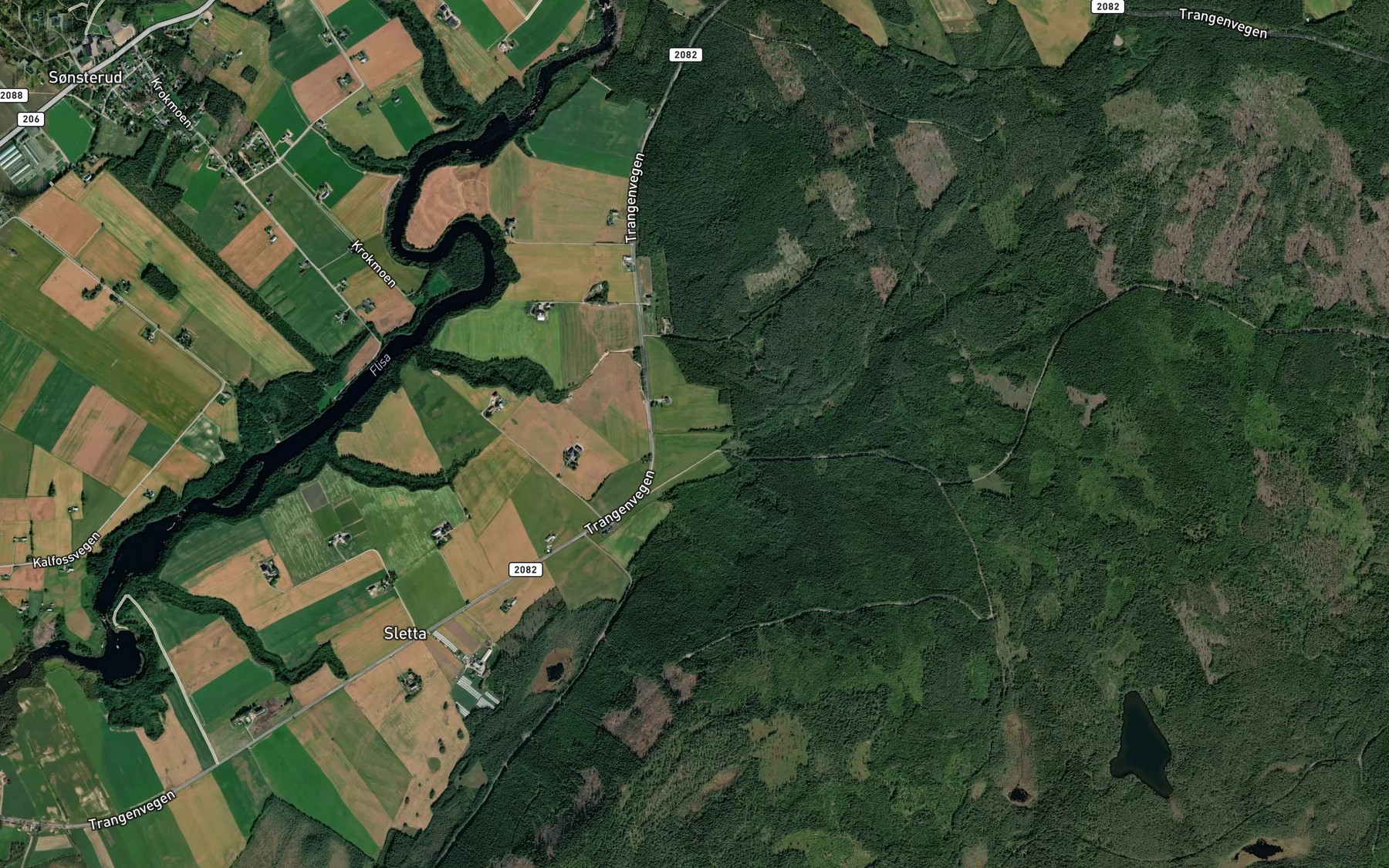 Satellite map of the Kjellasbekken