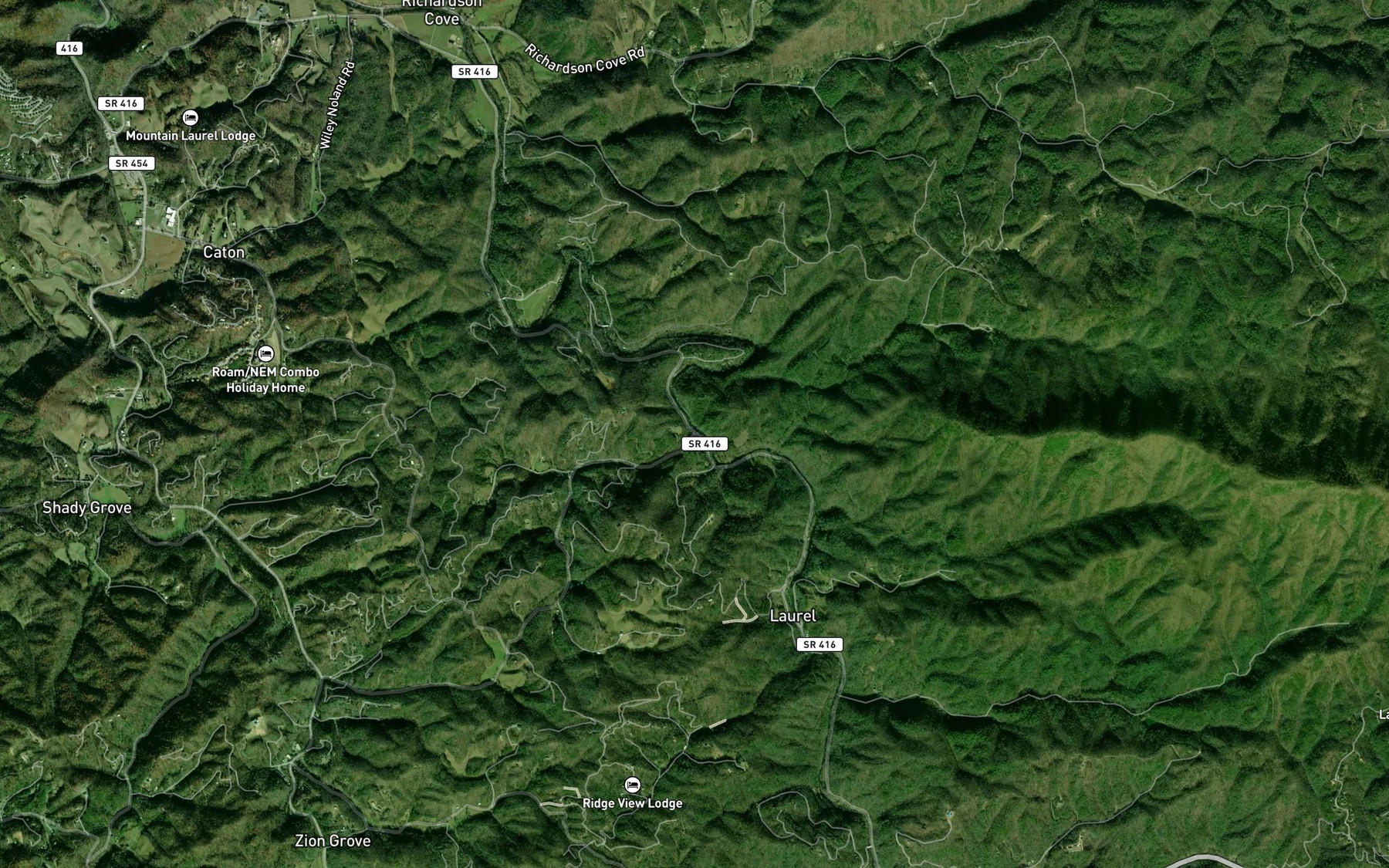 Satellite map of the Turkeypen Branch