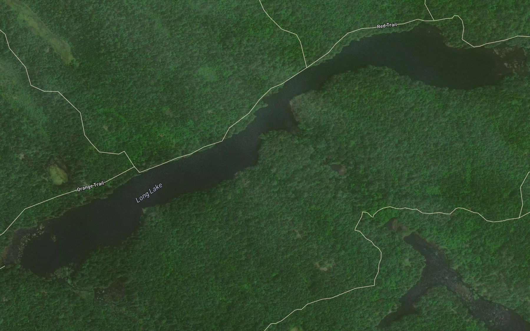 Satellite map of the Long Lake