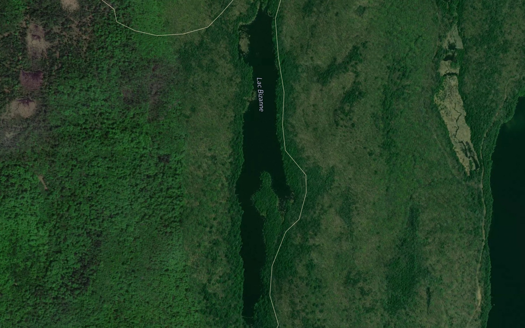 Satellite map of the Lac Bizanne