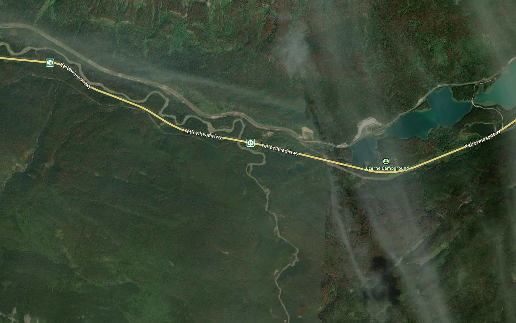 Satellite map of the Yellowhead Creek
