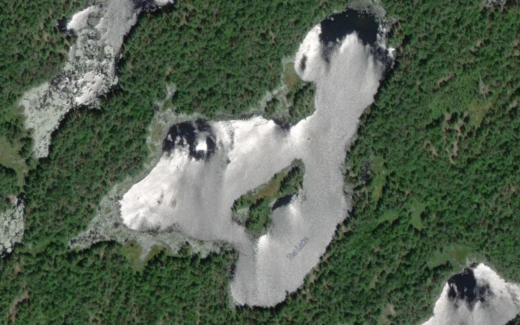 Satellite map of the Tea Lake