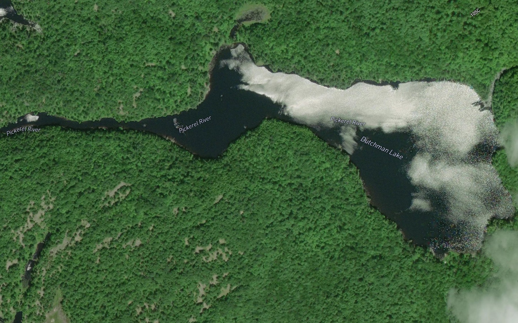 Satellite map of the Dutchman Lake