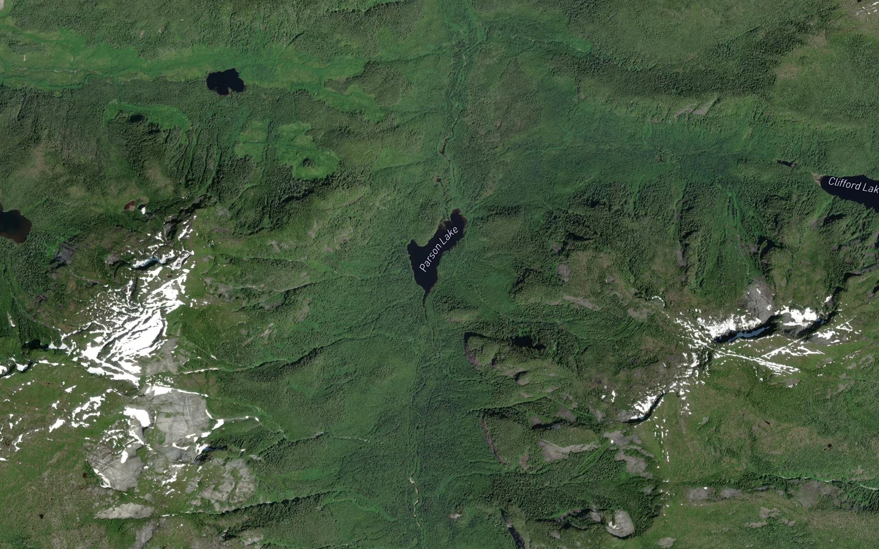Satellite map of the Parson Lake