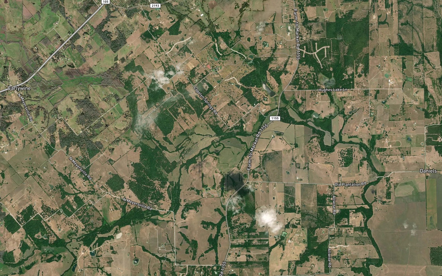 Satellite map of the Rocky Creek