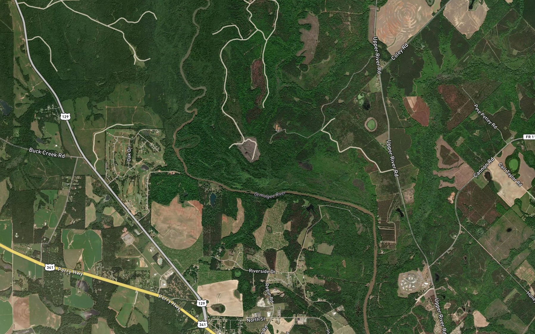 Satellite map of the Carden Branch
