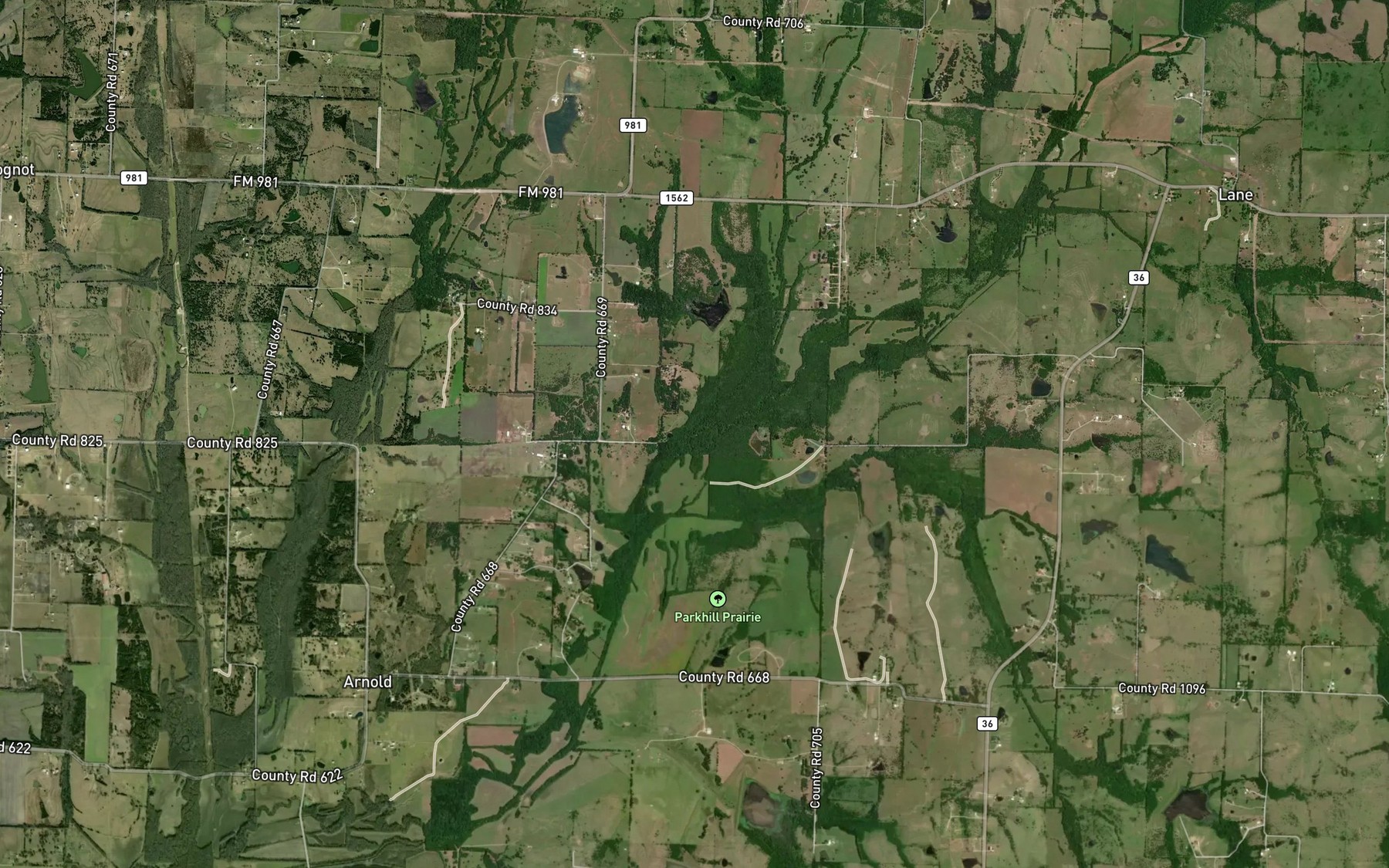 Satellite map of the Lee Creek