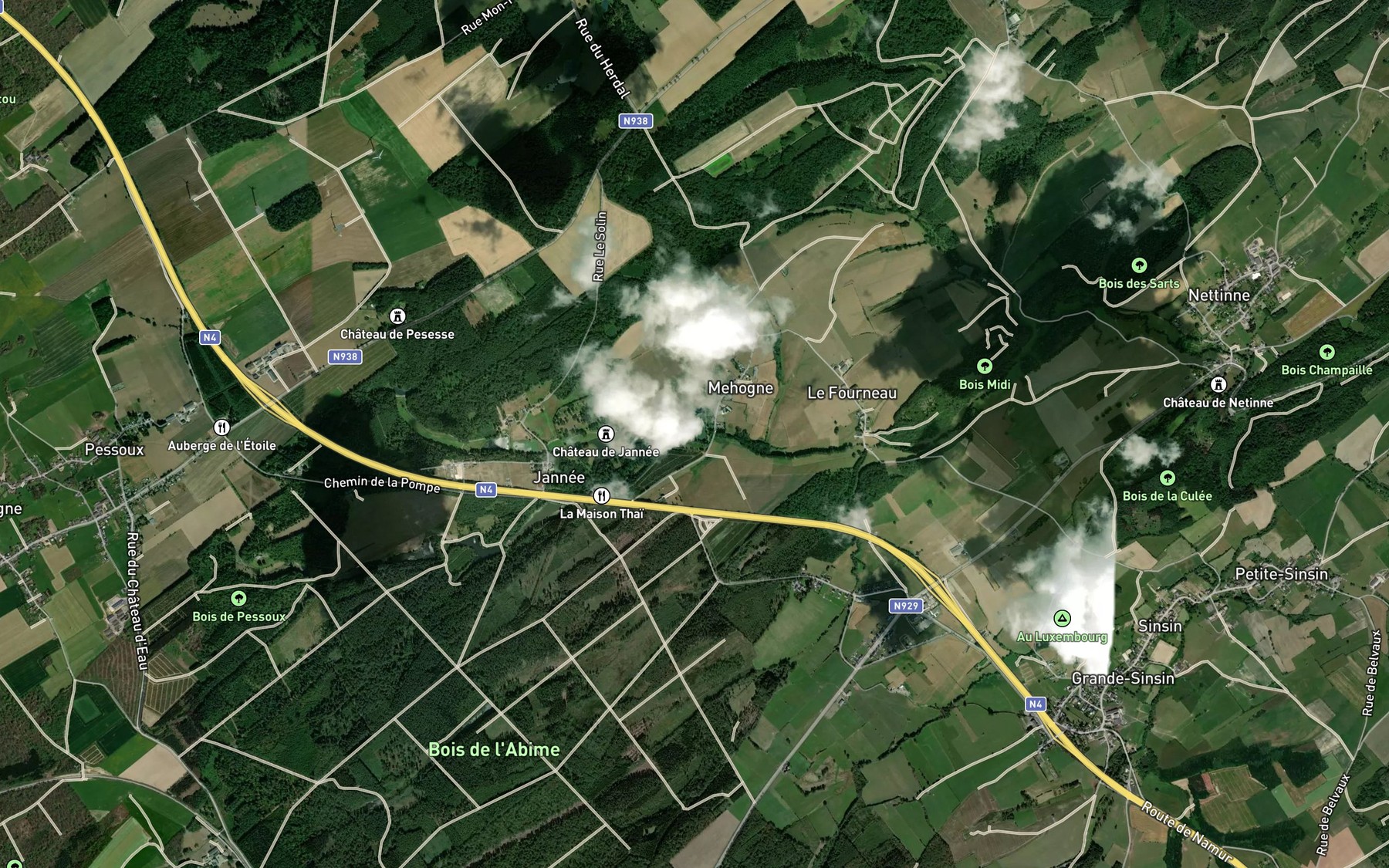 Satellite map of the Triesbach