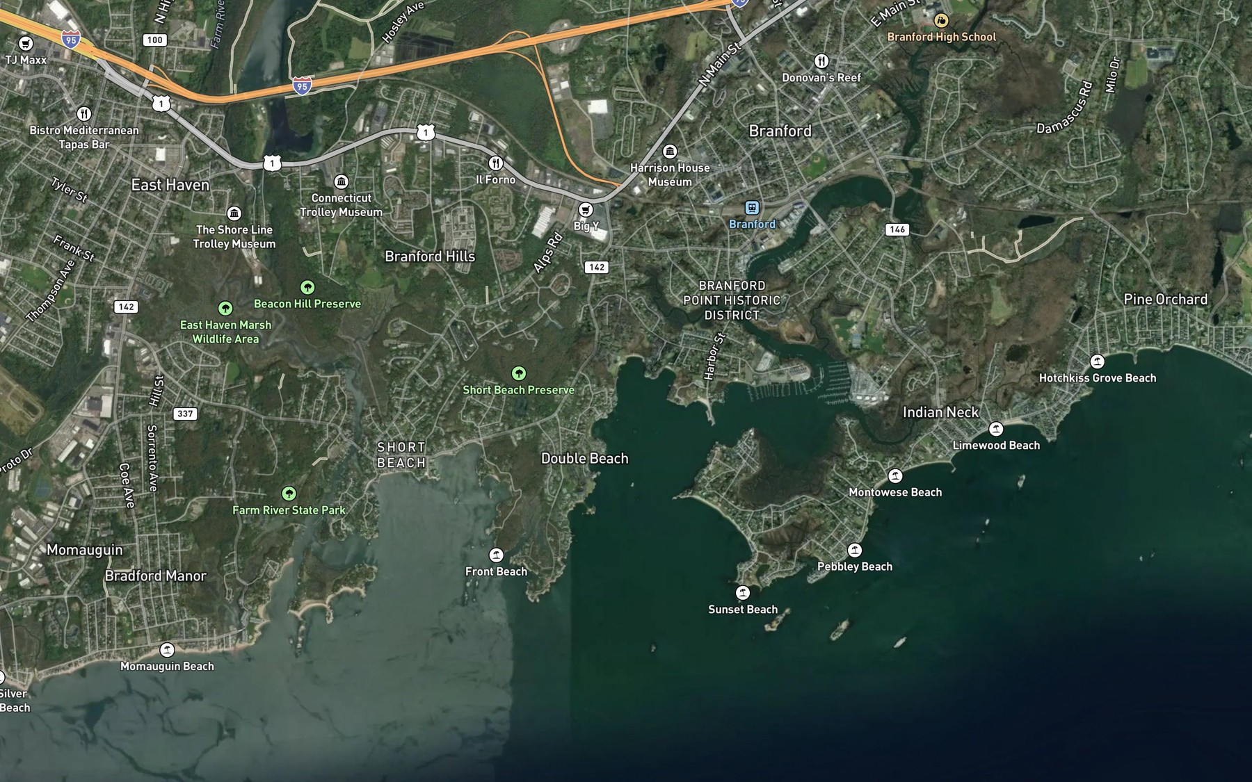 Satellite map of the Lindsey Cove