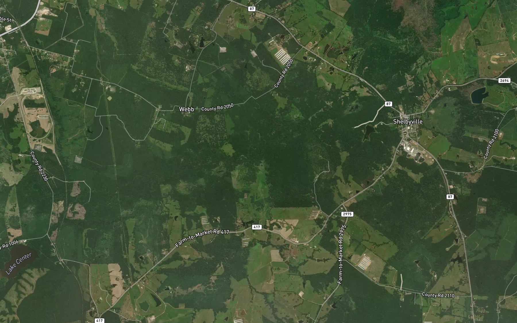 Satellite map of the Porter Creek
