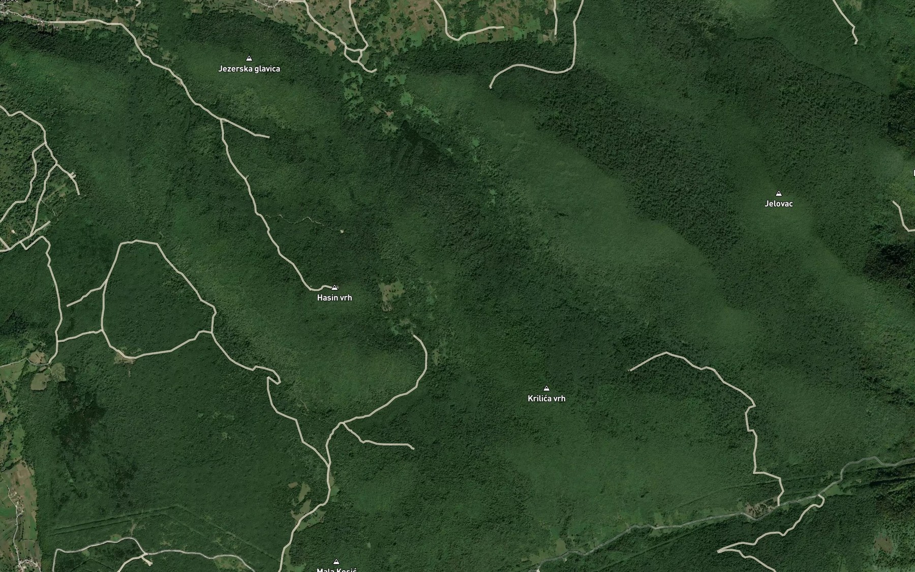 Satellite map of the Crno Jezero